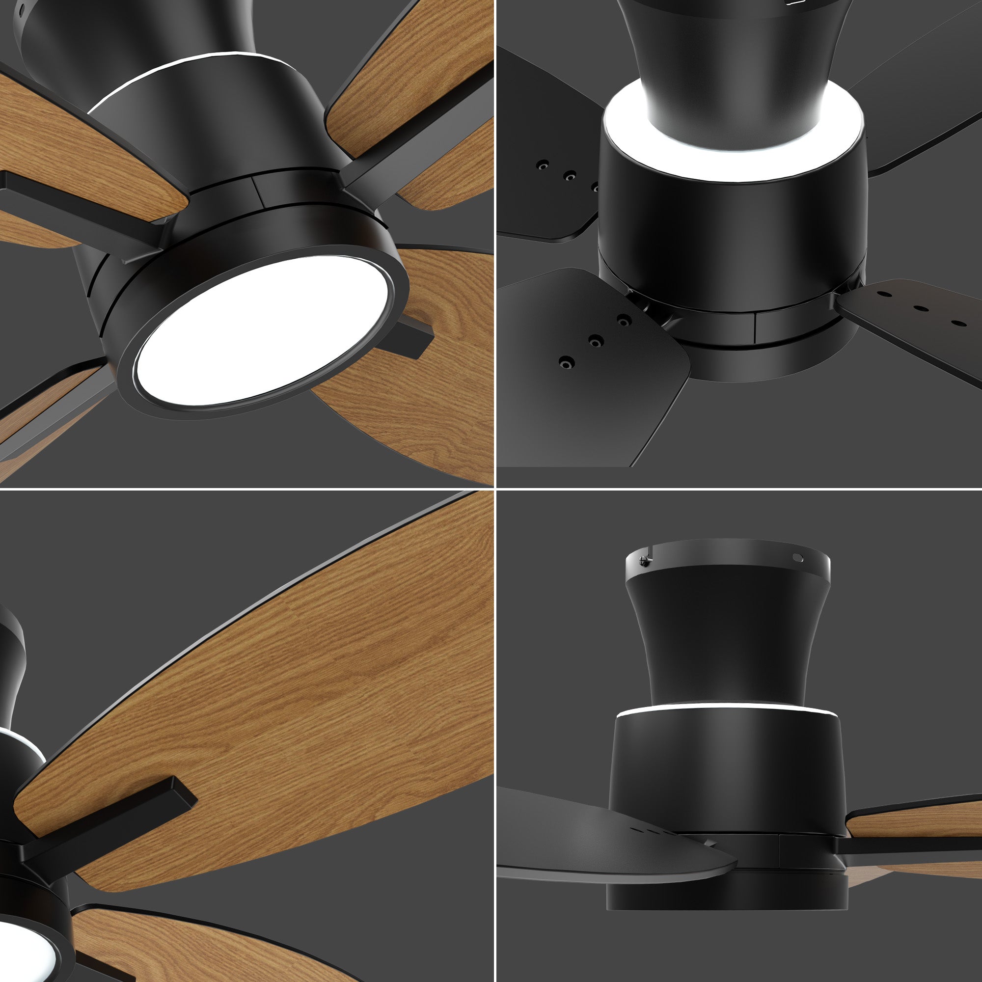 42 Inch LED Flush Mount Ceiling Fan with Remote Control