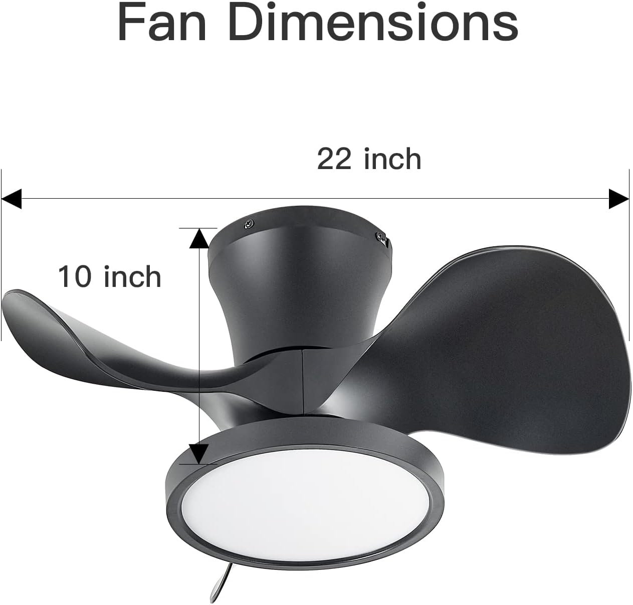 22 Inch Modern LED Ceiling Fan