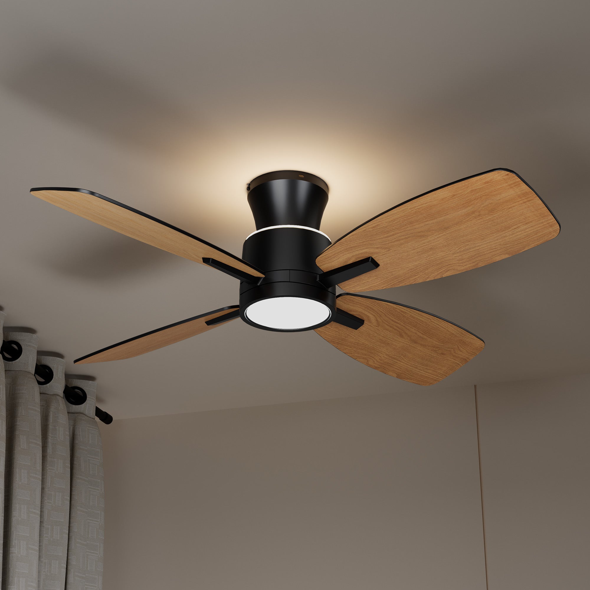 42 Inch LED Flush Mount Ceiling Fan with Remote Control