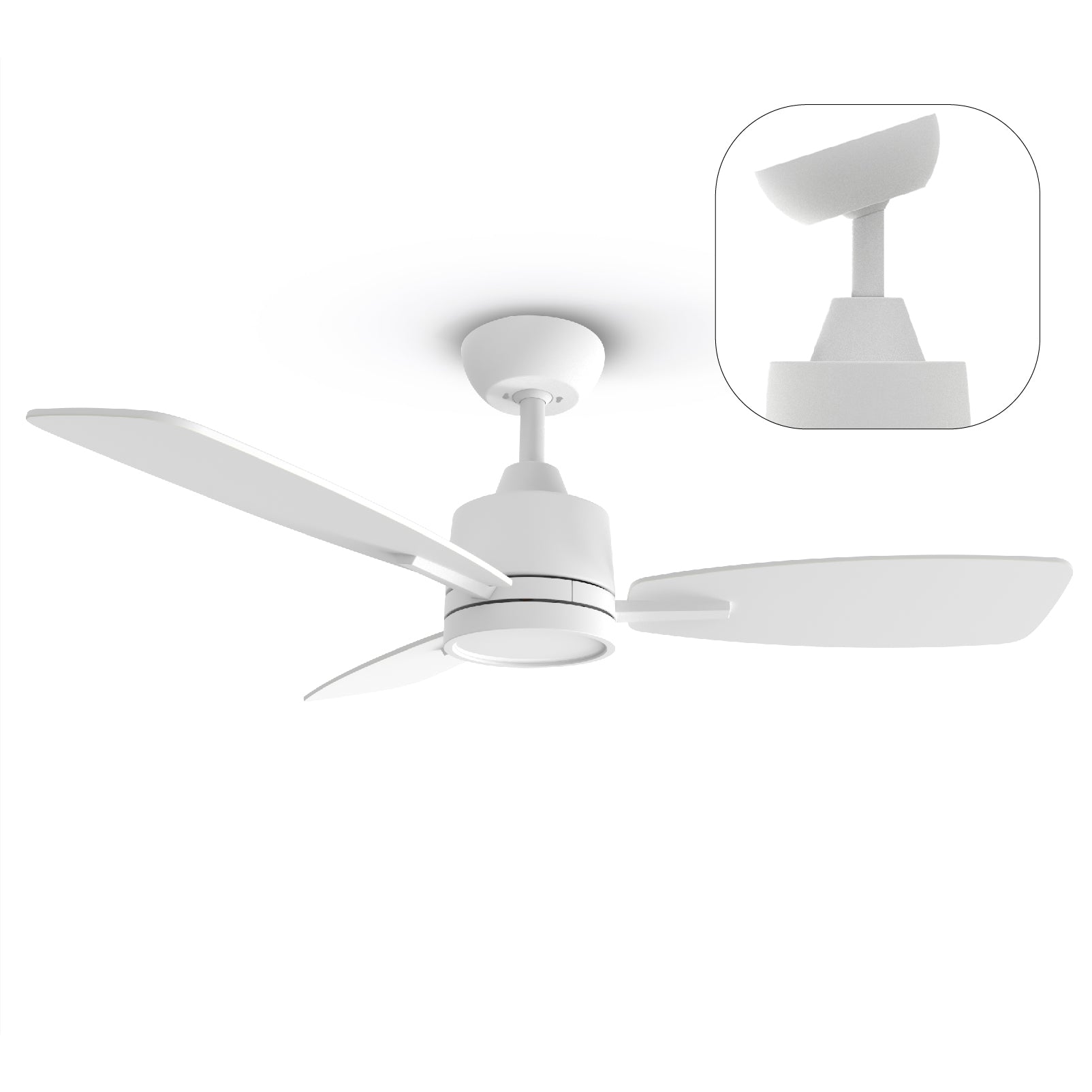 3 Blades Modern Ceiling Fan with LED Lights, 3 Color Temperature