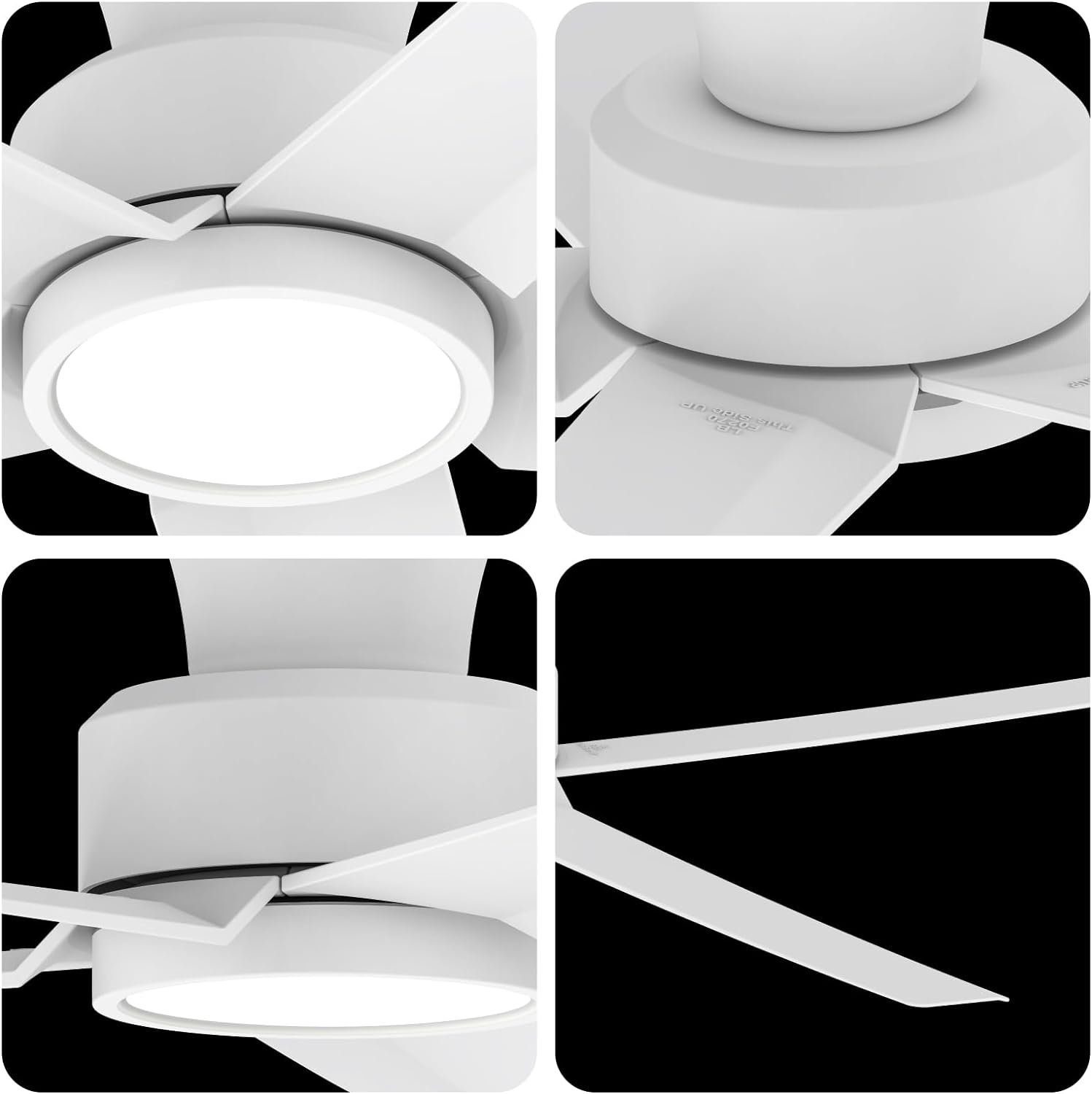 52-Inch Flush Mount Ceiling Fan with LED Lights