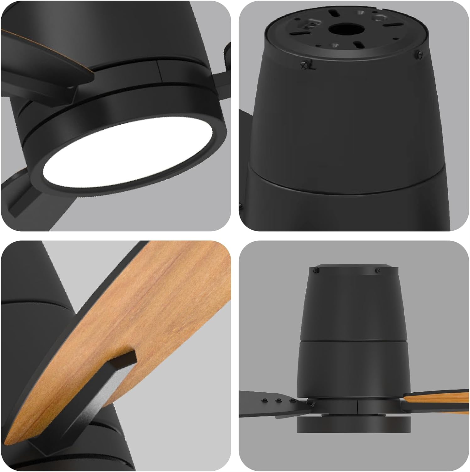 42 Inch Reversible Ceiling Fan with LED Light, Noiseless