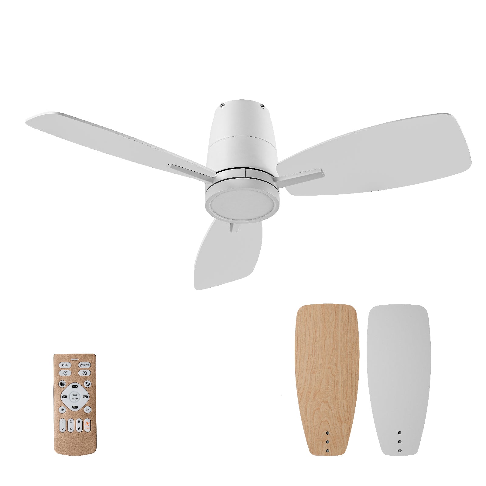 42 Inch Reversible Ceiling Fan with LED Light, Noiseless