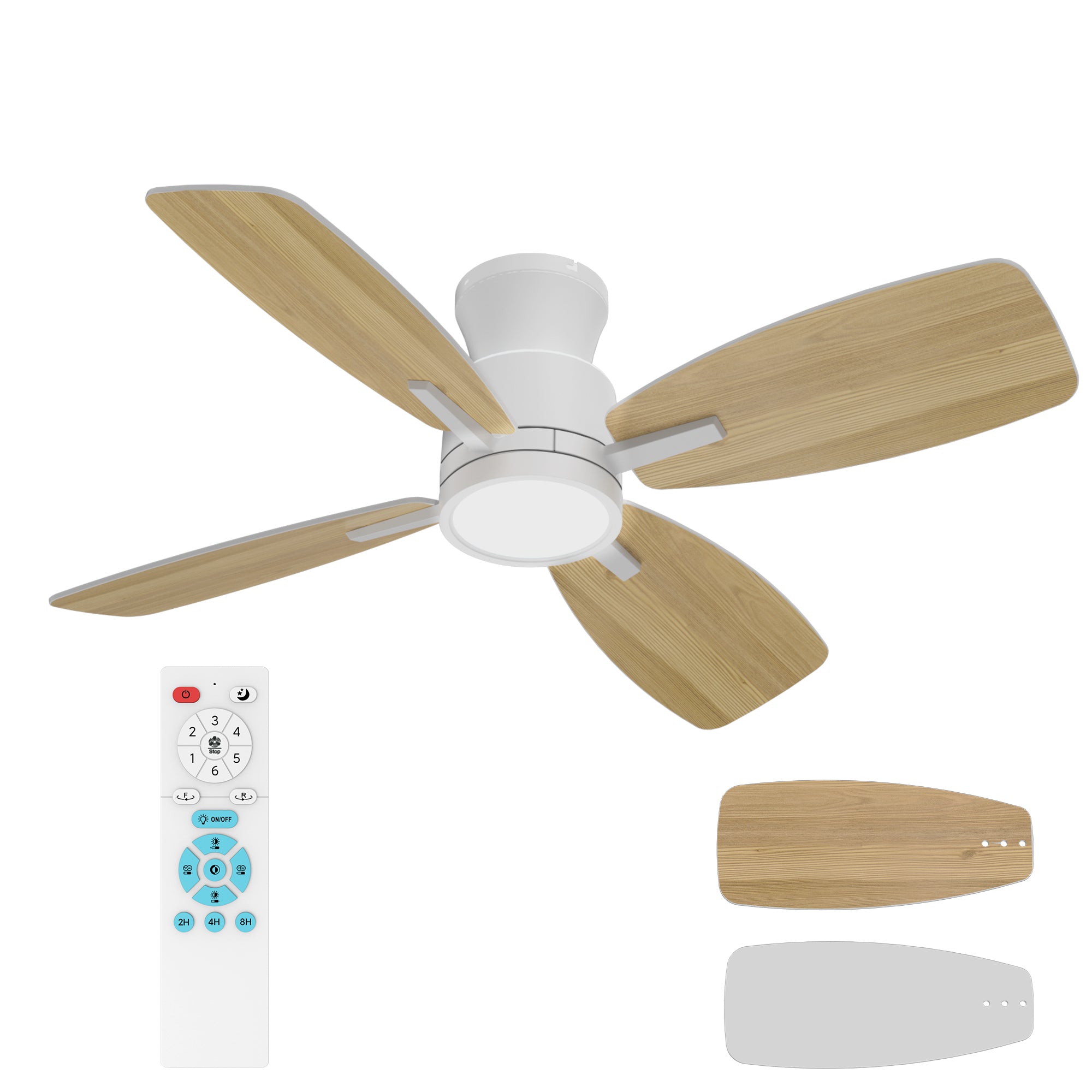 42 Inch LED Flush Mount Ceiling Fan with Remote Control