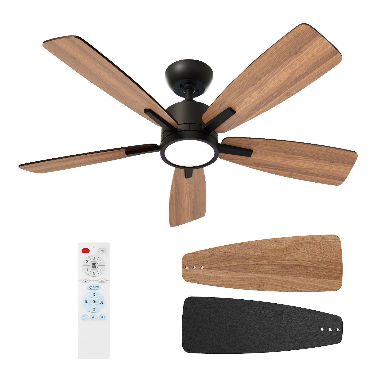 42 Inch Downrod Dimmable Ceiling Fan with Remote Control