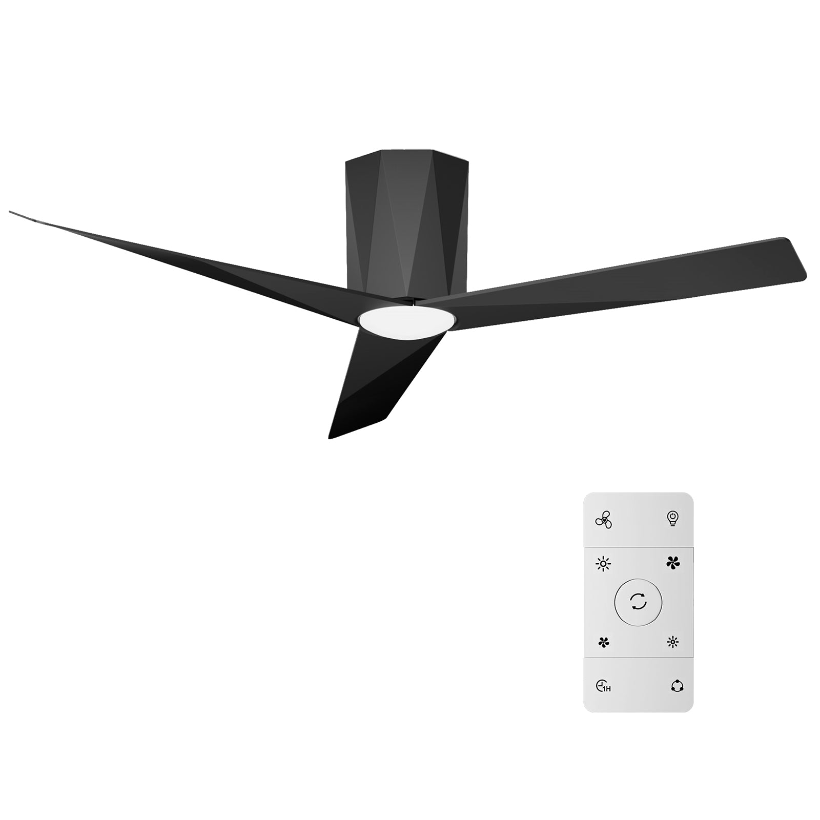 52 Inch Flush Mount Ceiling Fans with Led Dimmable Lights