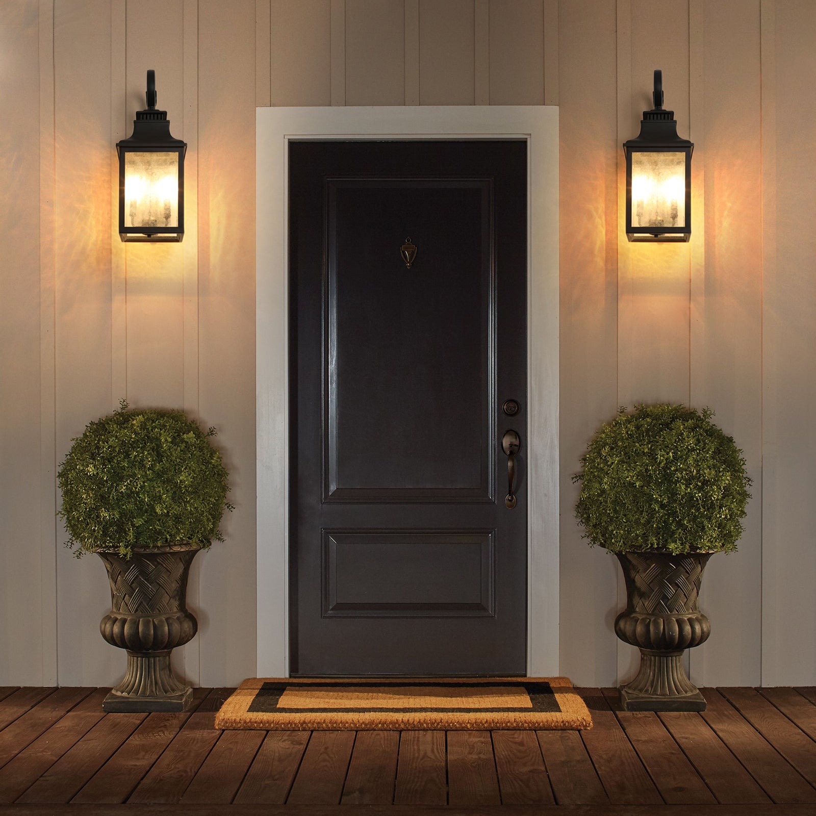 Seedy Glass Lantern Outdoor Wall Light Fixture