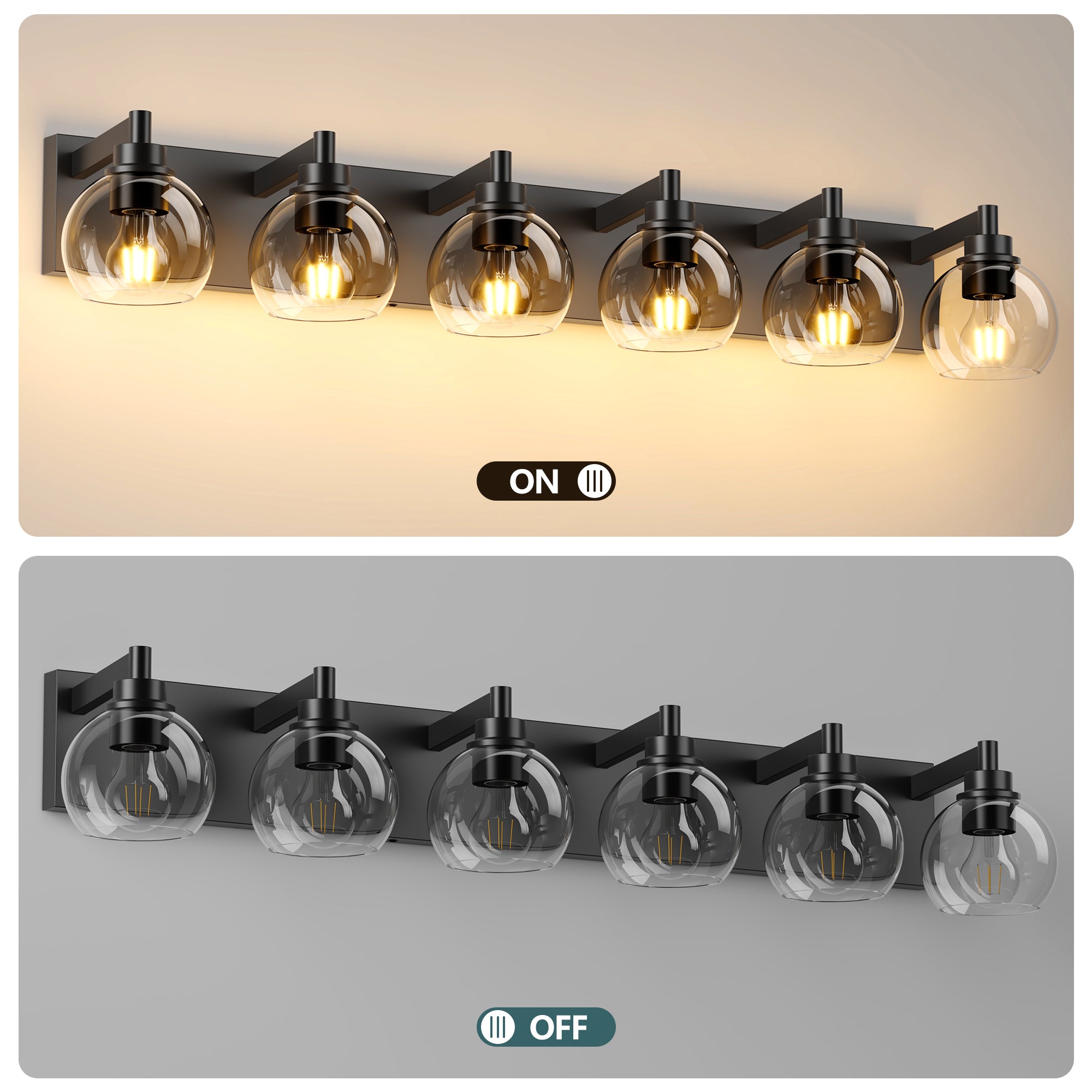 Modern Wall Sconces with Clear Glass Globe Shade