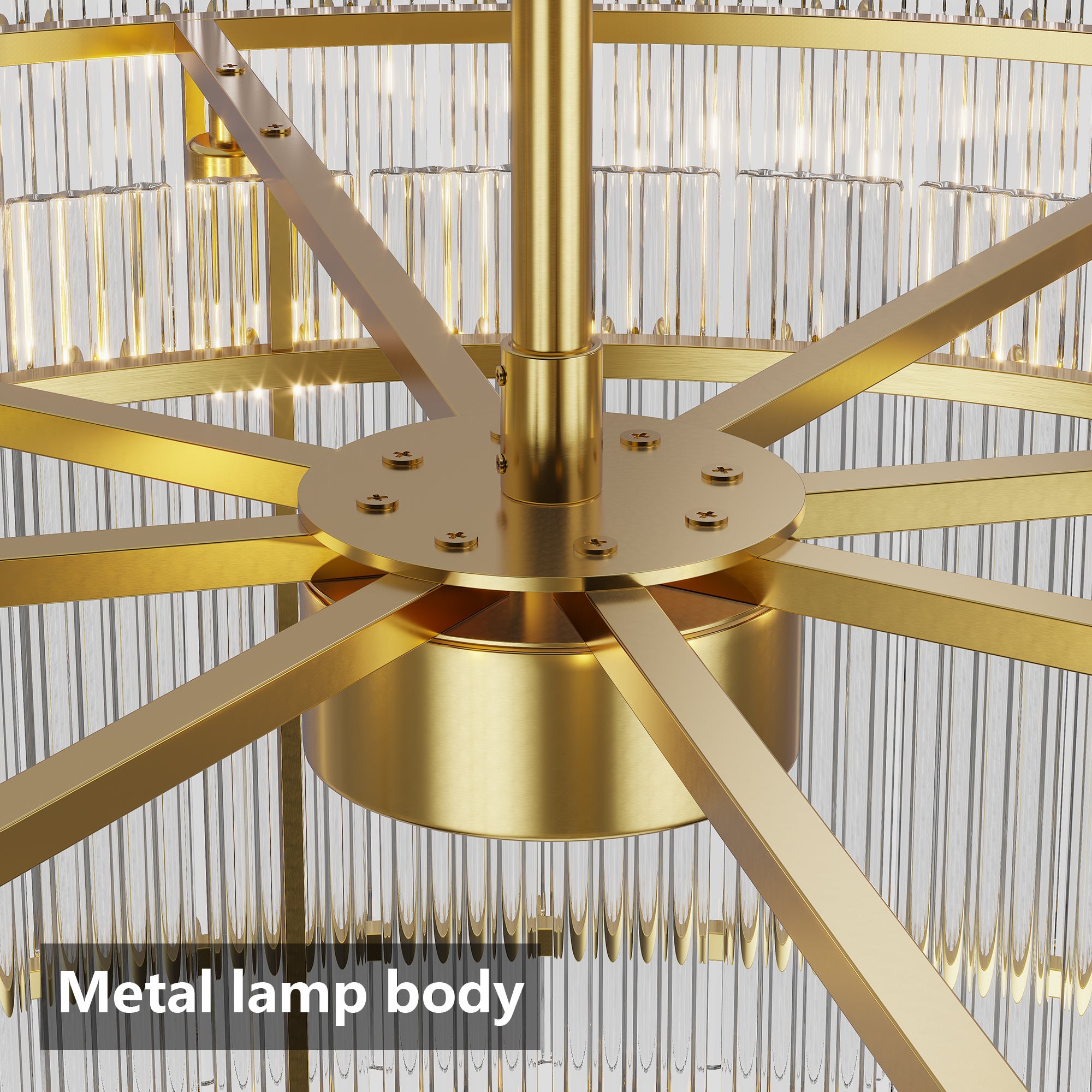 8 Lights Double Layer Drum Pendant Light Modern