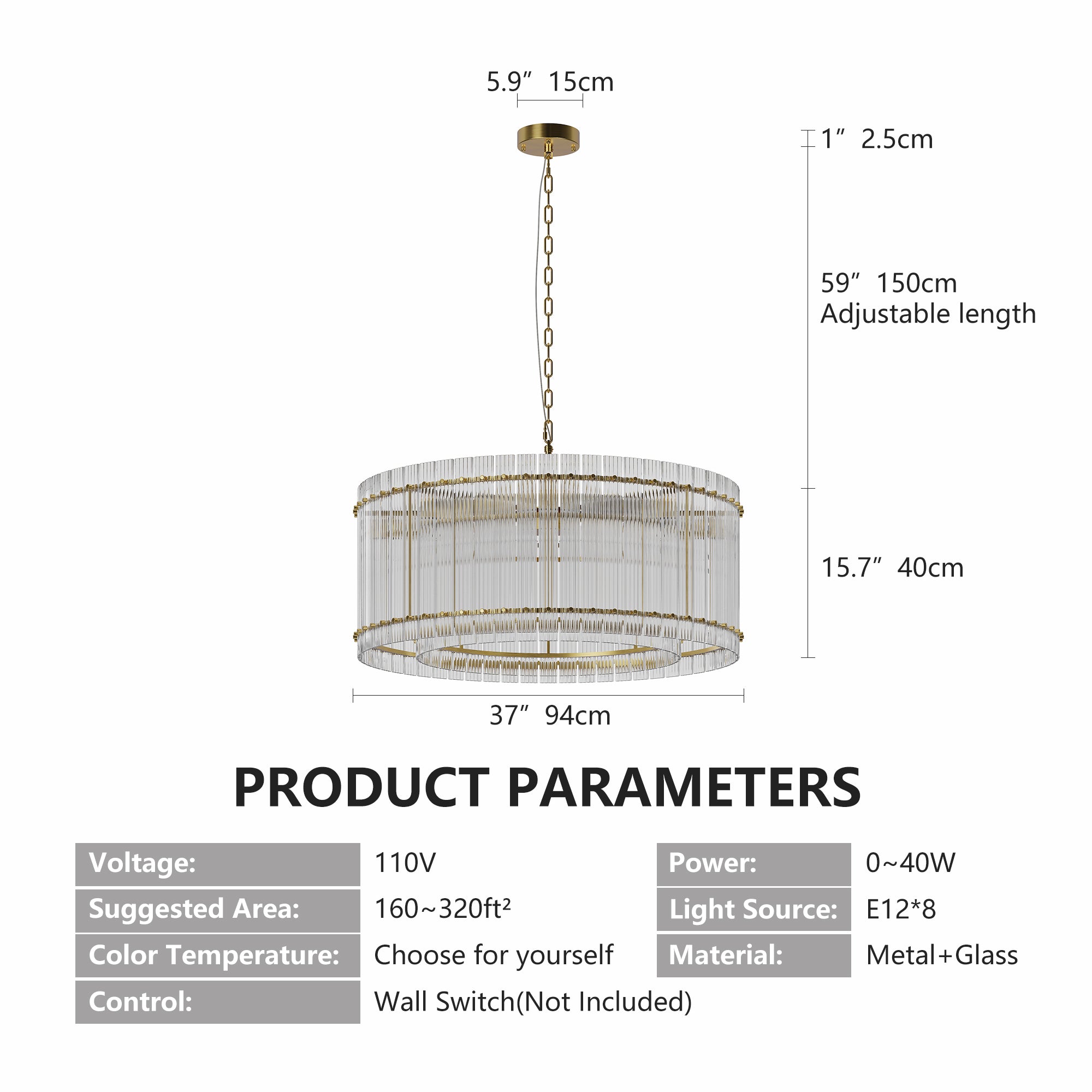 8 Lights Double Layer Drum Pendant Light Modern