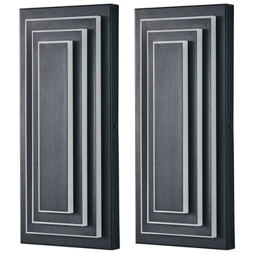Modern Outdoor Wall Sconce Light, 2 Set