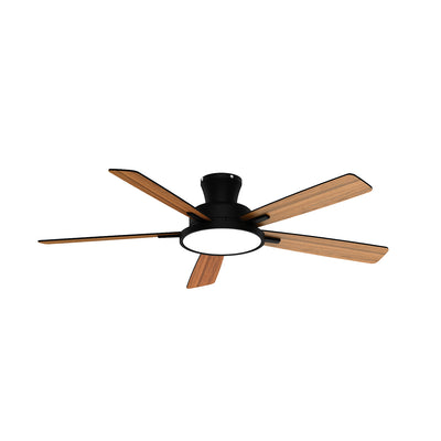 T5 52" Flush Ceiling Fan with Light with Plywood Blades