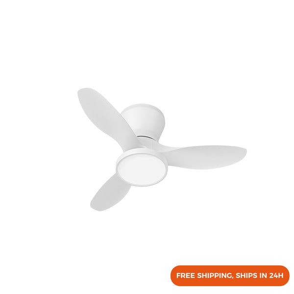 32 Inch Flush Mount Small Fan Lighting for Bedroom