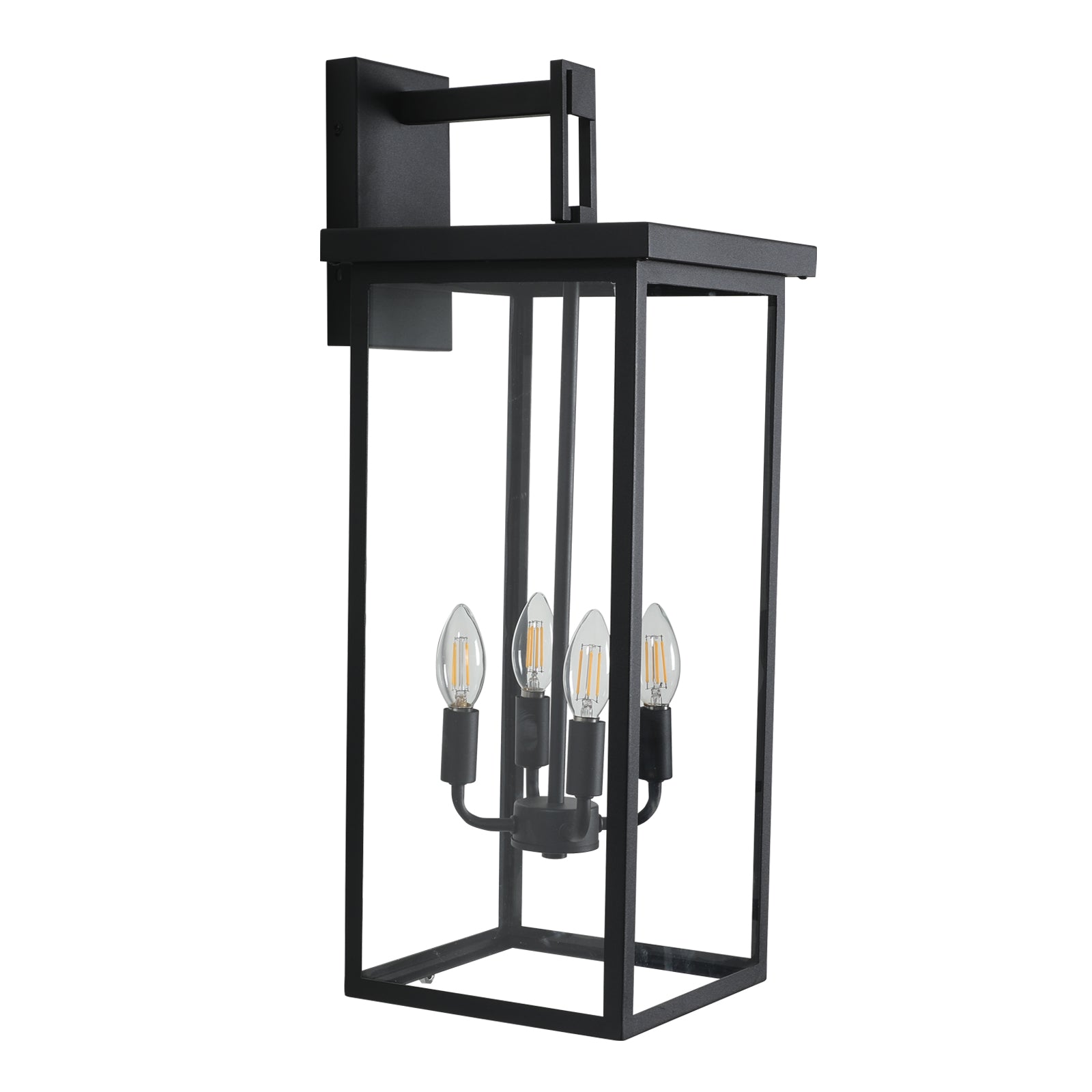 Outdoor Waterproof Iron Frame Glass Shade Wall Light