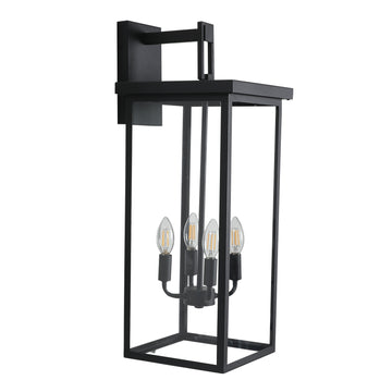 Outdoor Waterproof Iron Frame Glass Shade Wall Light
