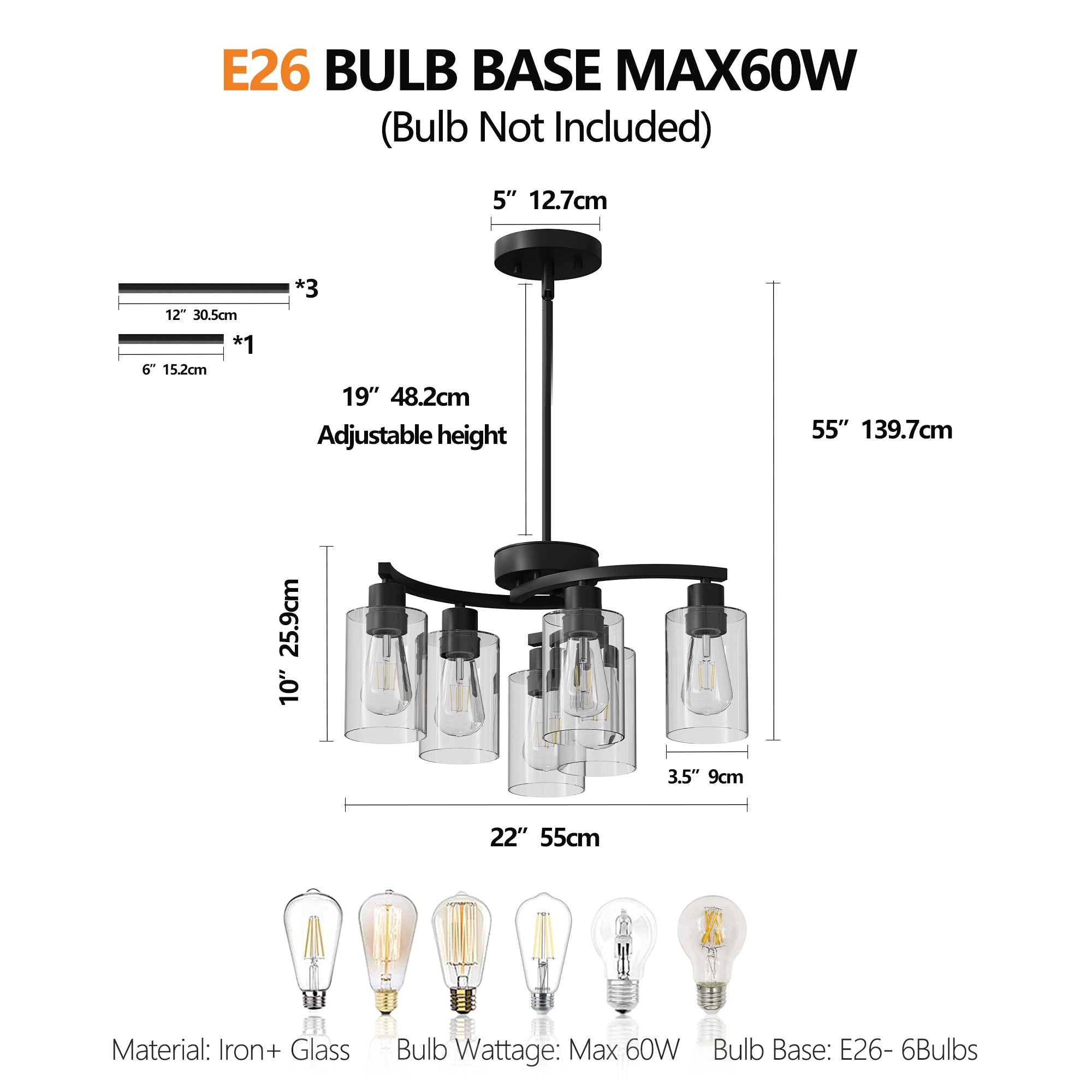 Modern Glass Pendant Light for Dining Room