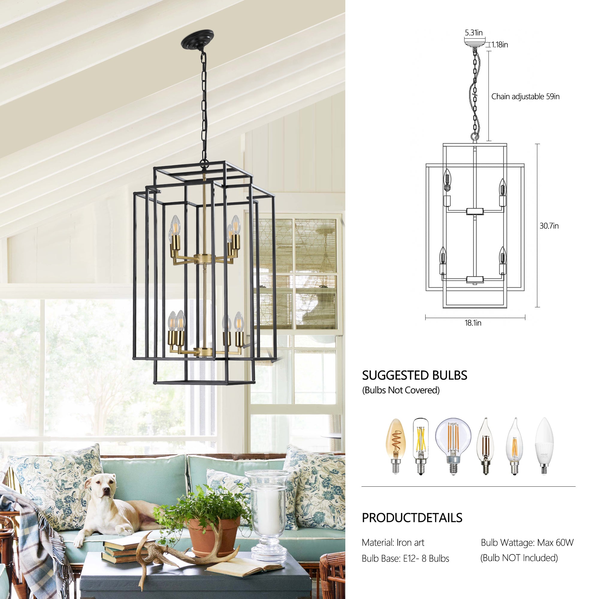 Hanging Light Fixture for Dining Room
