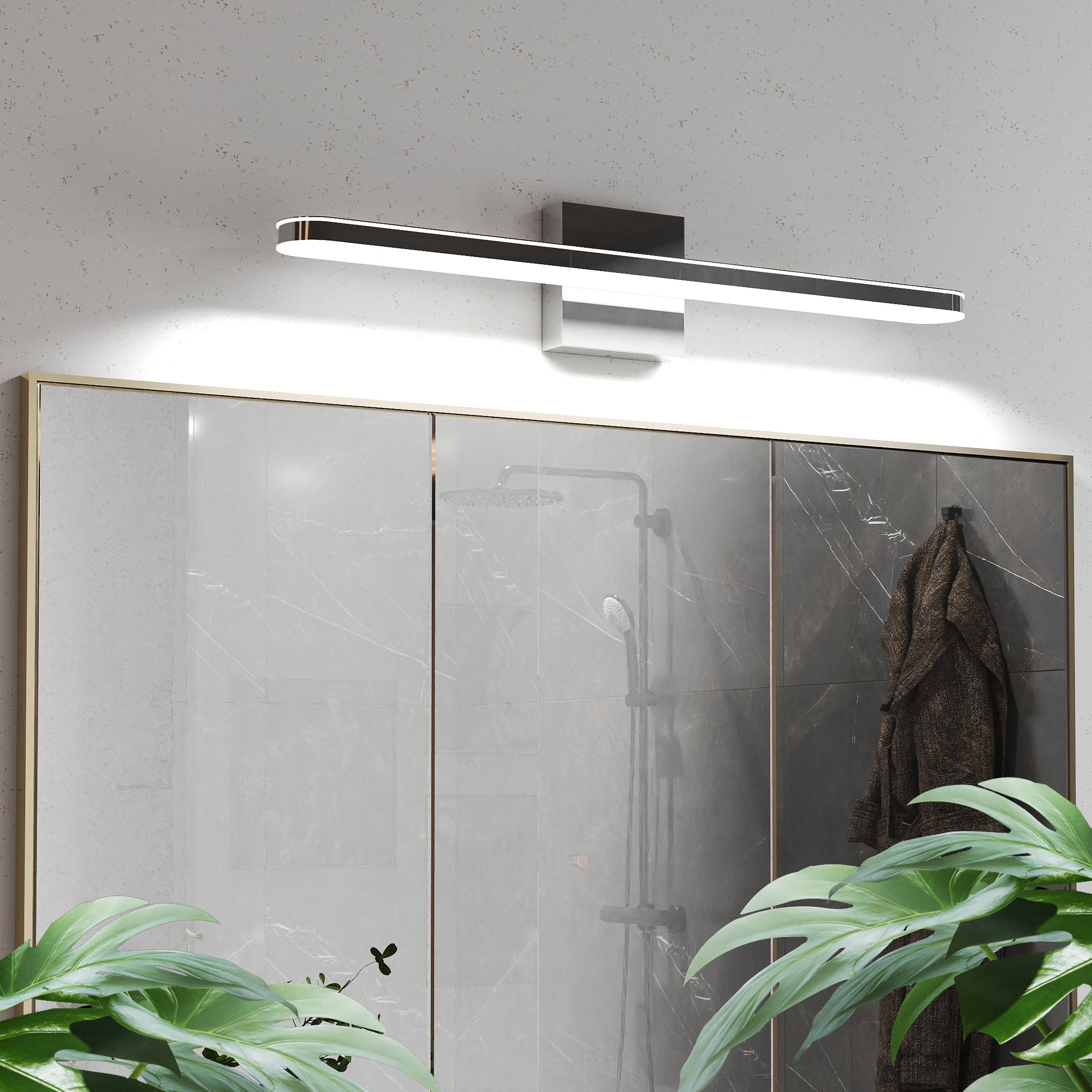 LED Modern Bathroom Light Fixtures Chrome