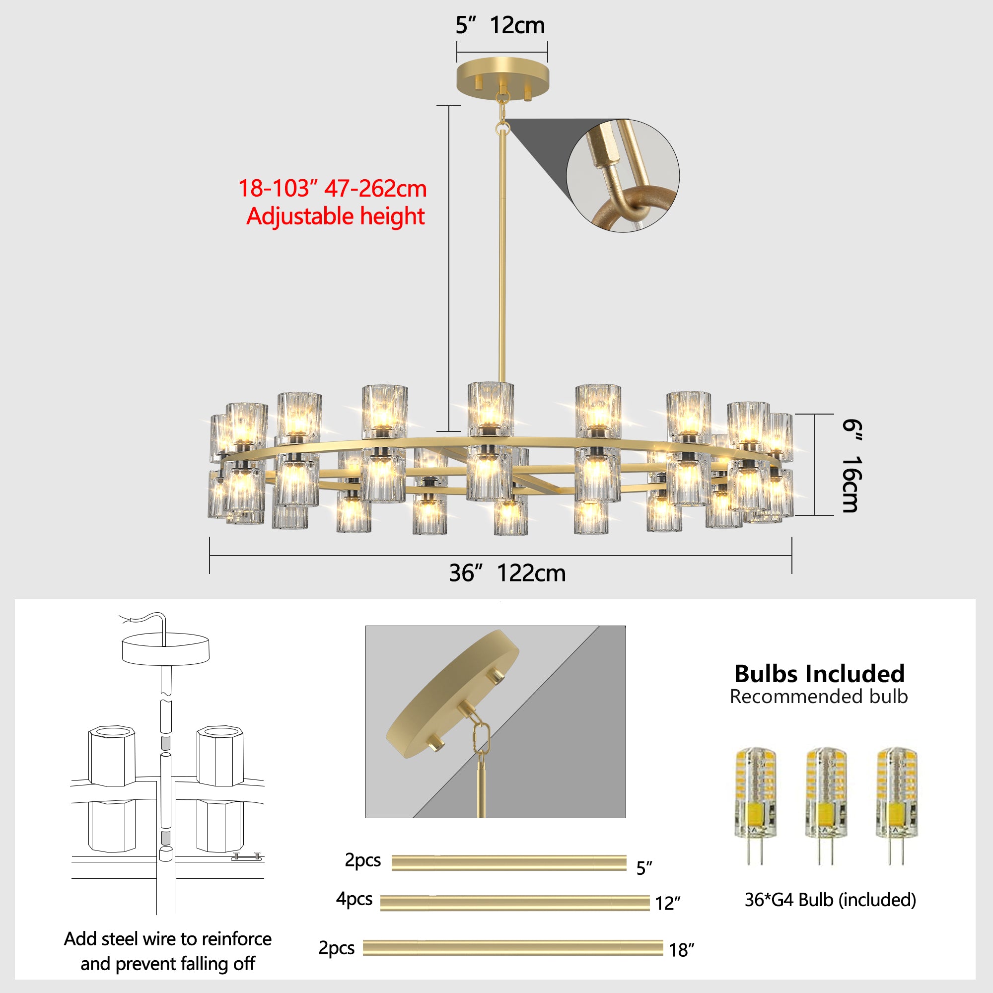 Crystal Large Chandeliers for High Ceilings