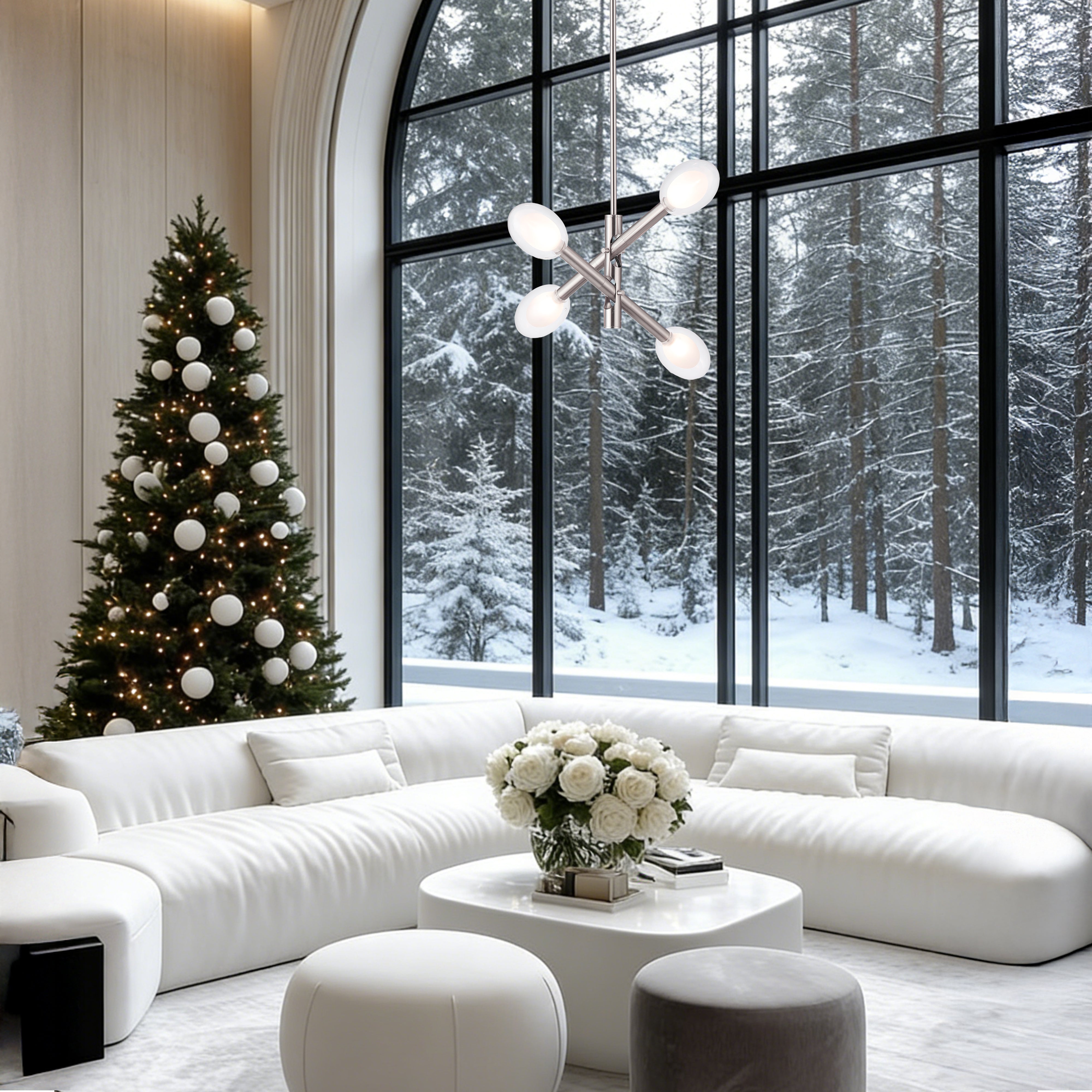 Double-glazed Glass Swing Arm Chandelier