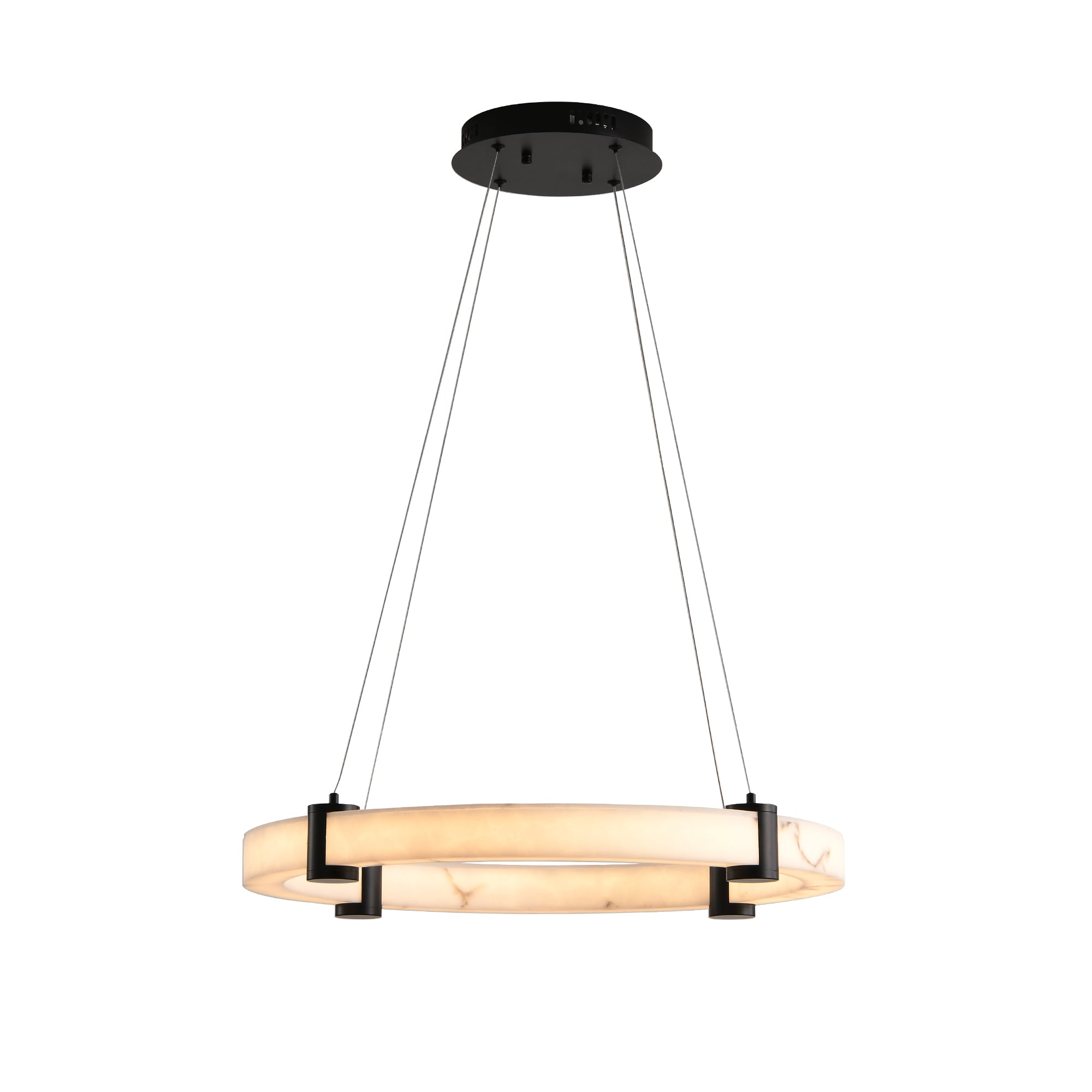 Round Pendant Light with Imitation Marble Finish