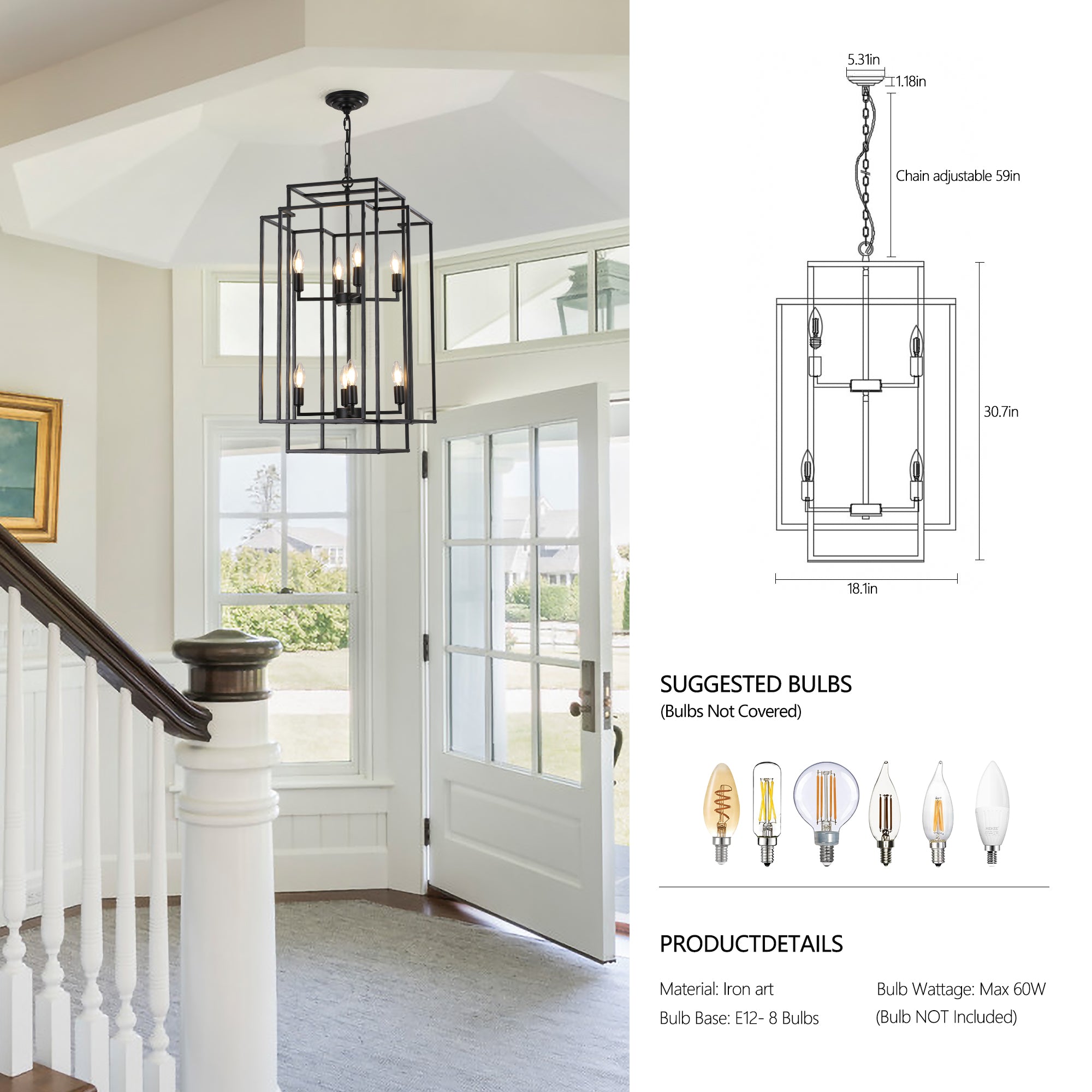 Hanging Light Fixture for Dining Room