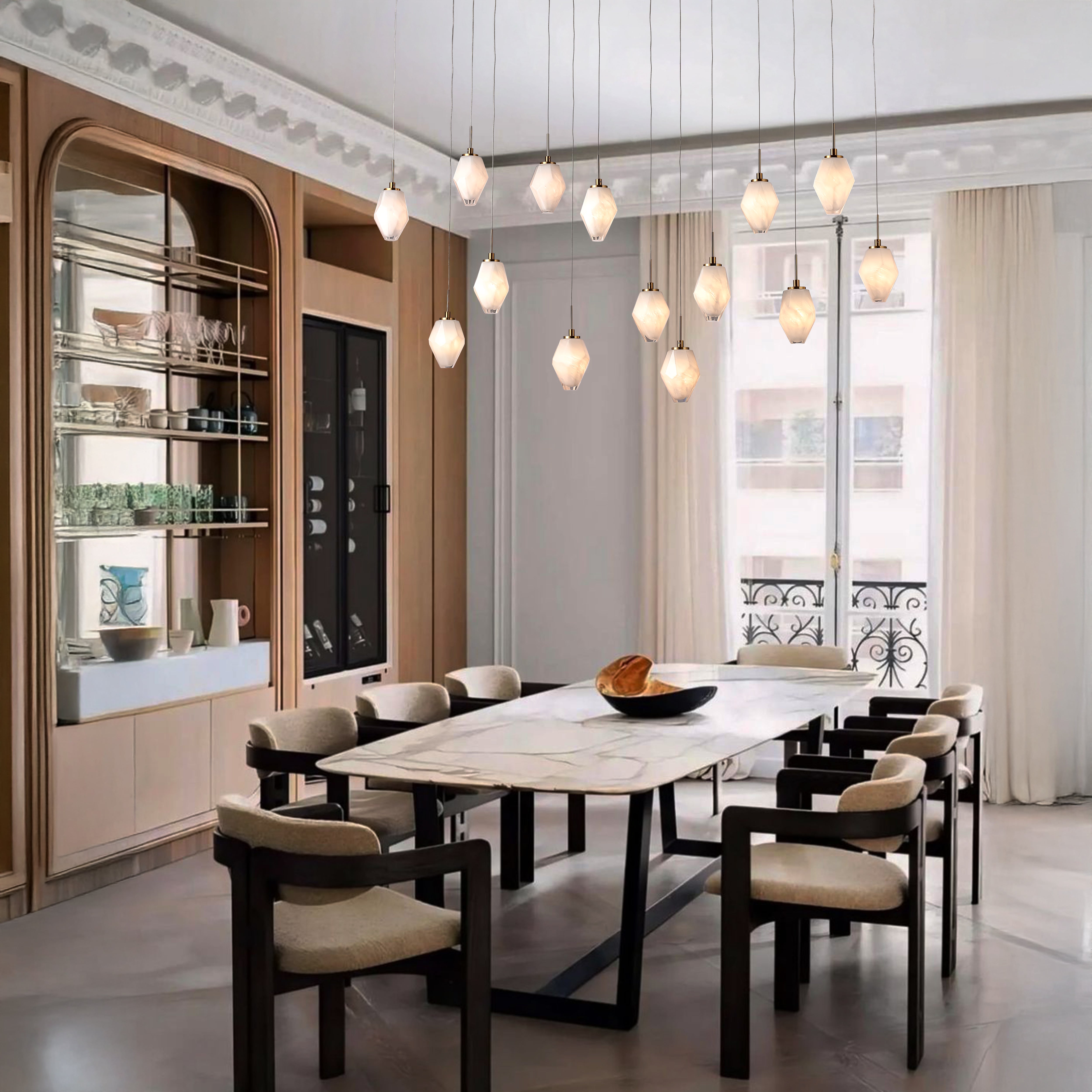 Bronze Handmade Glass Chandeliers