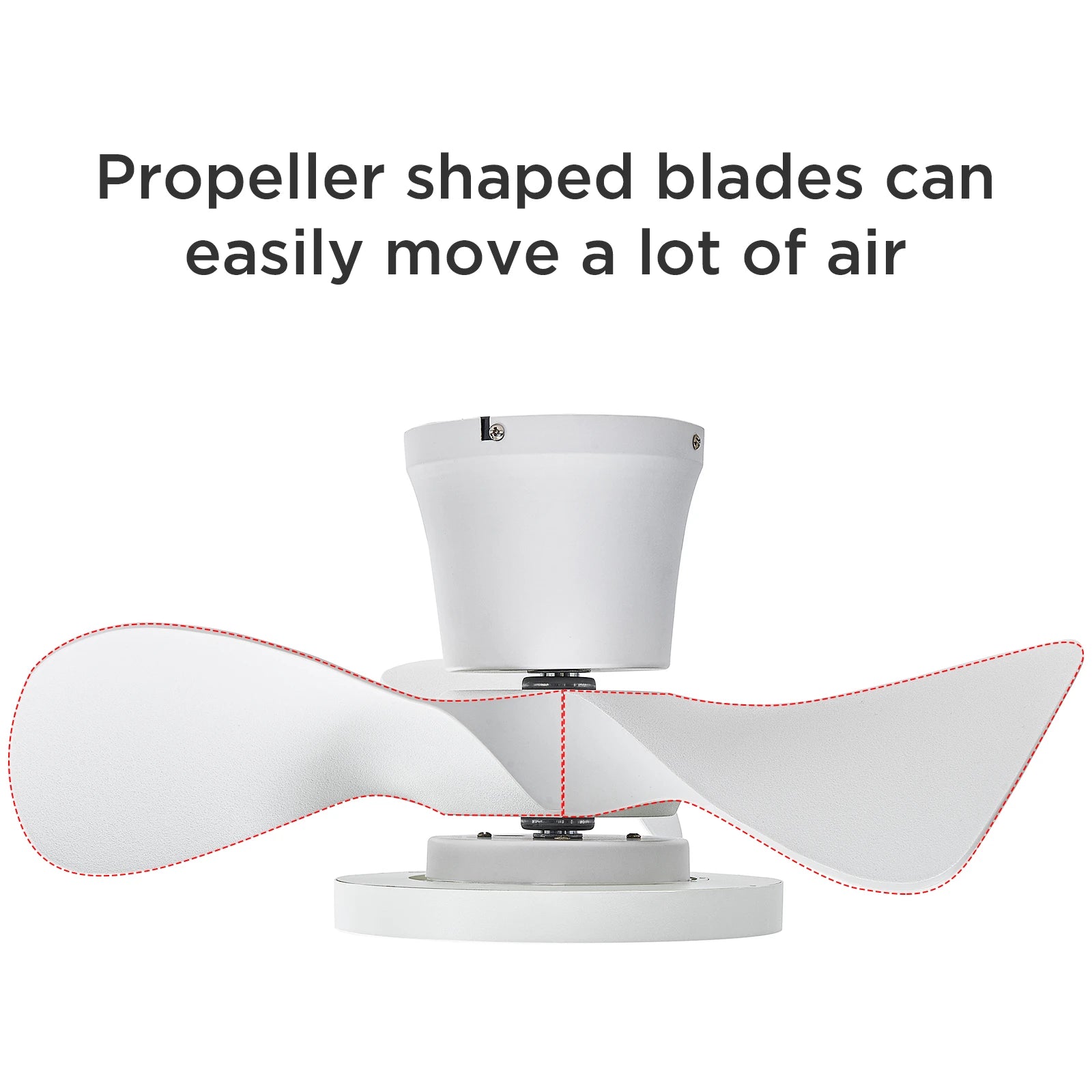 22 Inch Small LED Ceiling Fan, Reversible DC Motor for Bedroom