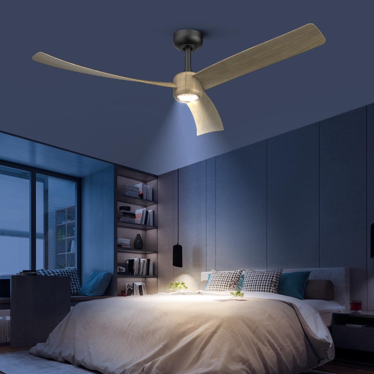 I3 52 Inch Downrod LED Fan Lighting, ABS Blades