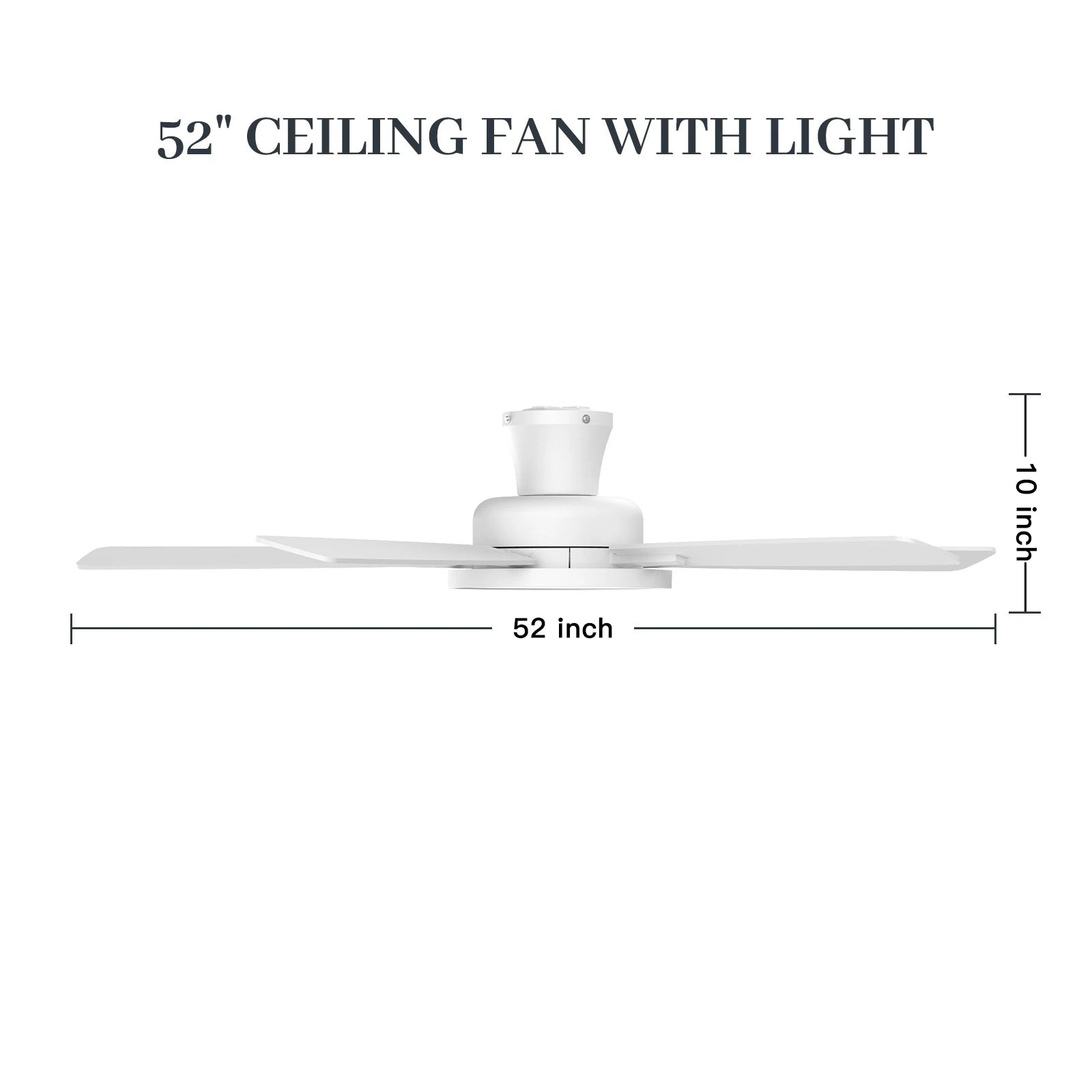 52 inch Indoor Ceiling Fan with LED Light, Stepless 3 CCT