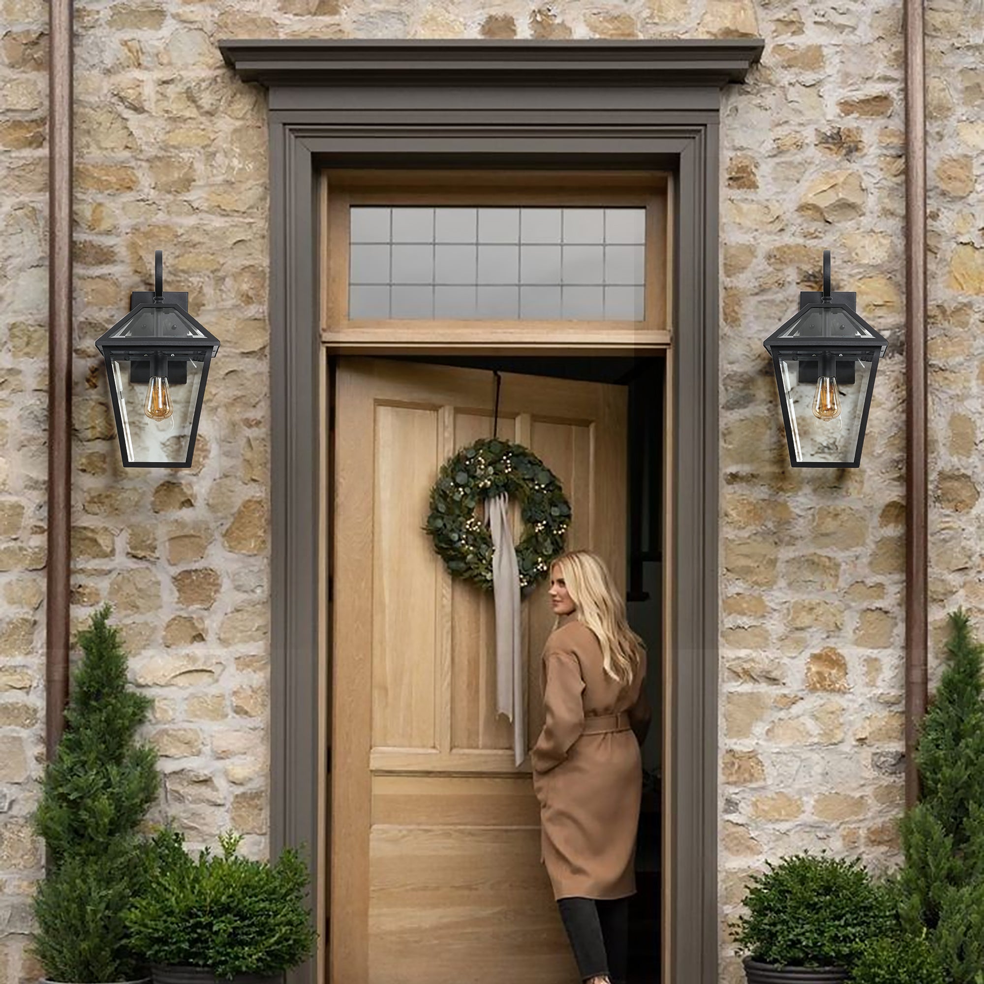 Waterproof Exterior Wall Lanterns with Glass