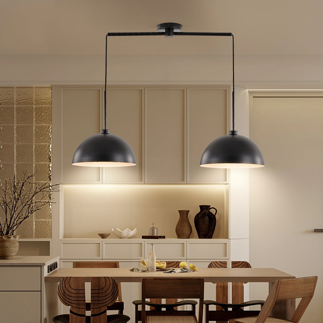 Modern 2-Light Pendant Island Light Fixture