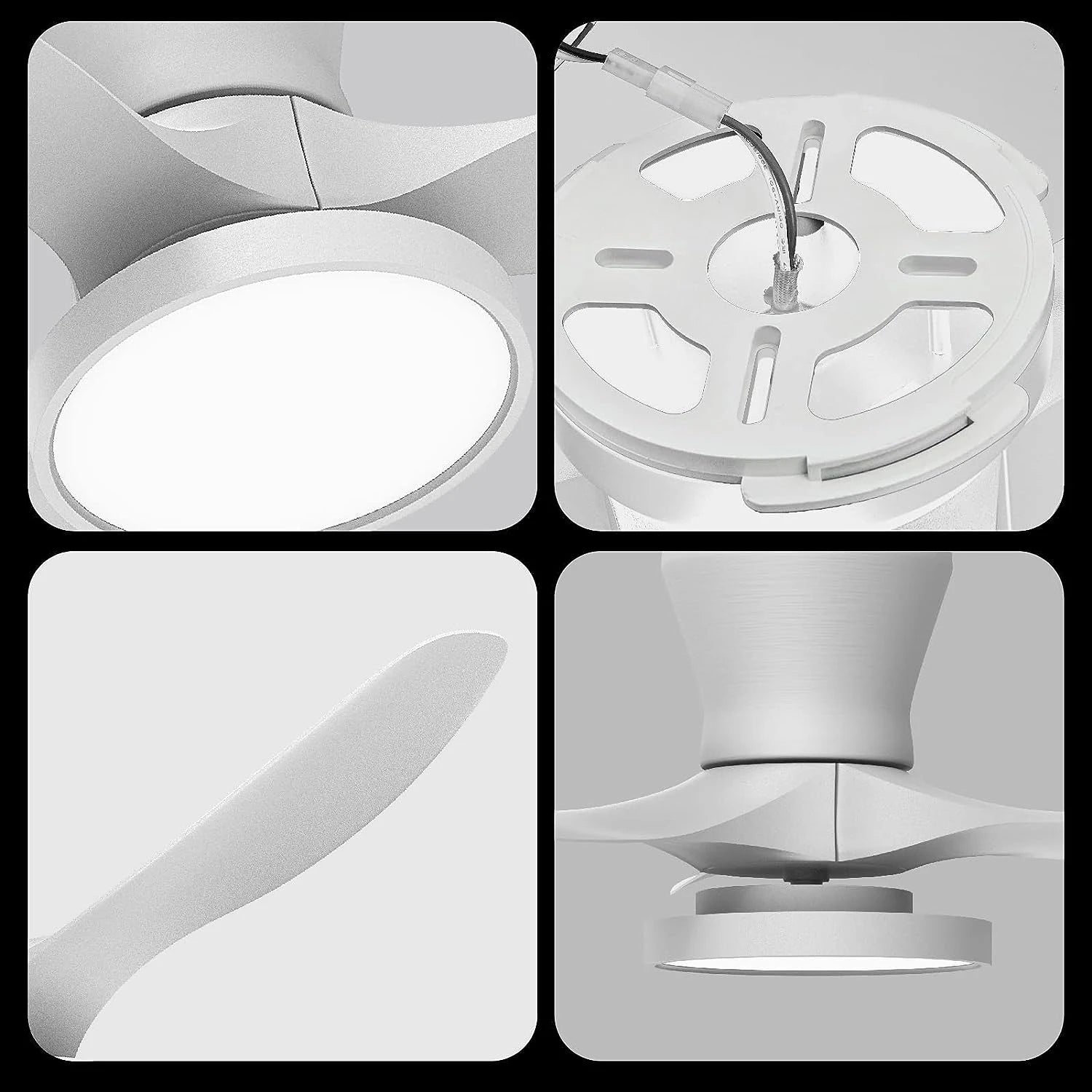 32 Inch Flush Mount Small Fan Lighting for Bedroom