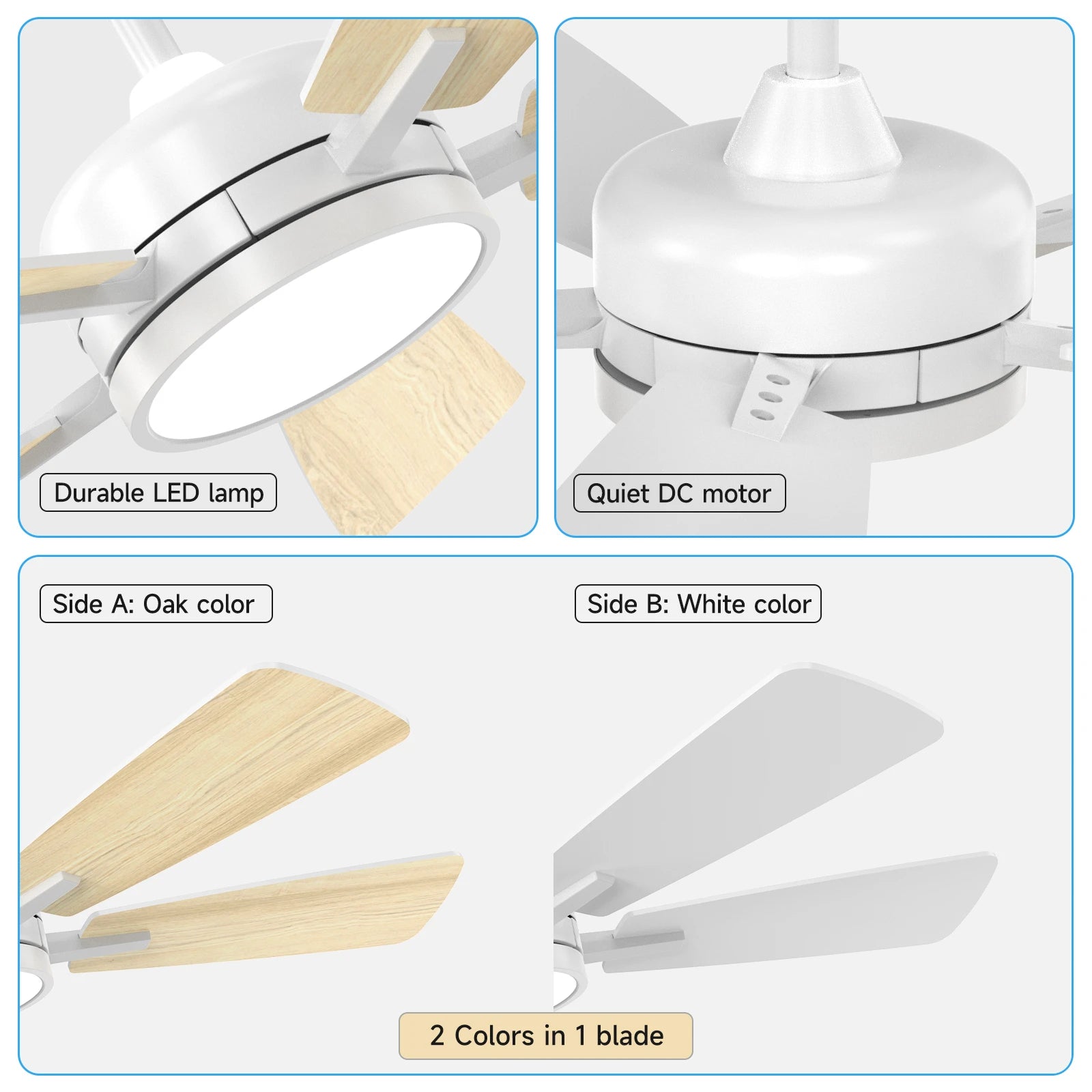 T5 46" Downrod LED Ceiling Fan with Back Light
