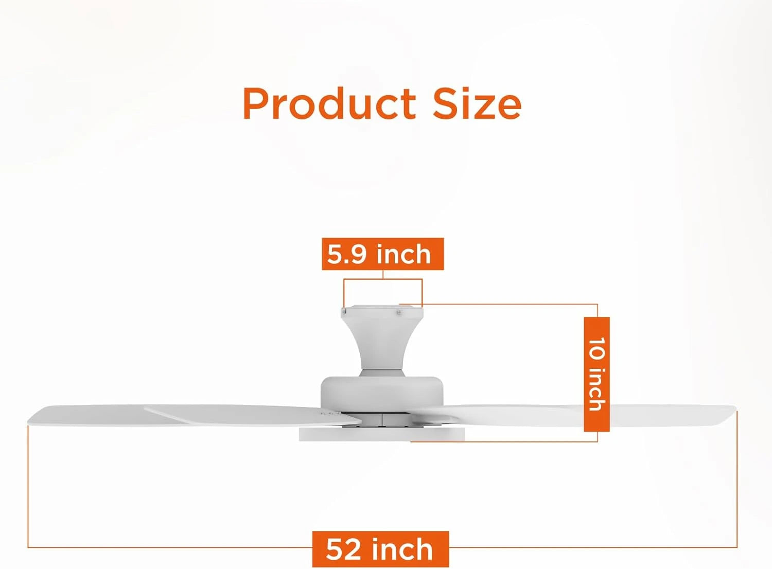 52 inch Indoor Ceiling Fan with LED Light, Stepless 3 CCT