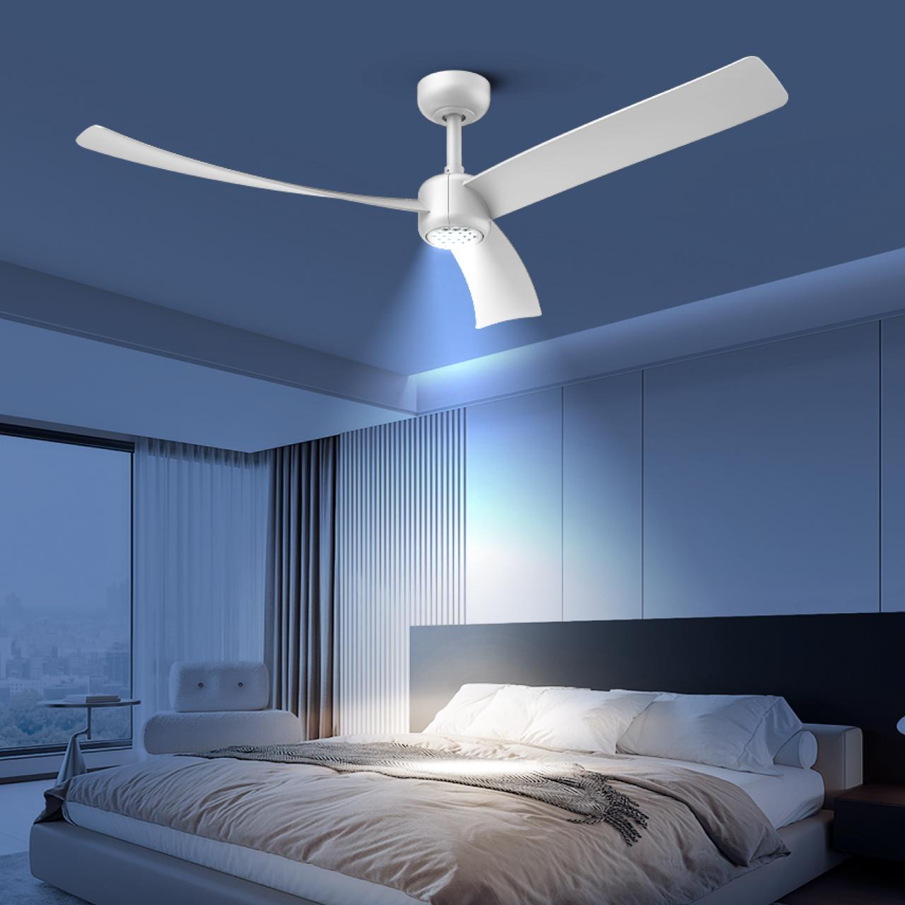 I3 52 Inch Downrod LED Fan Lighting, ABS Blades