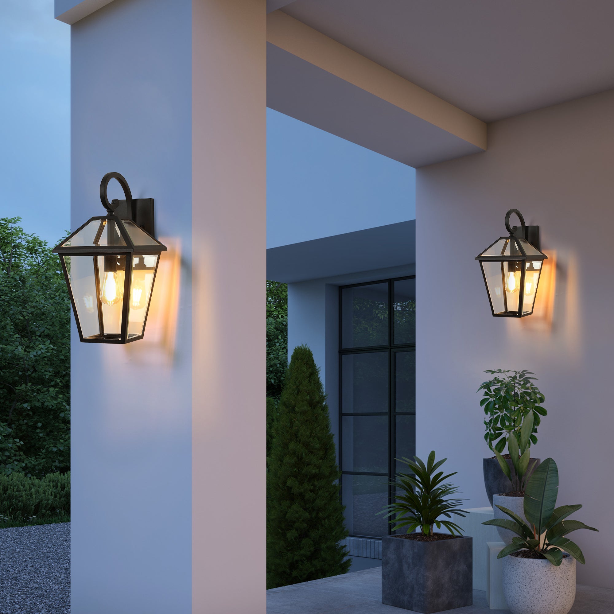 Waterproof Exterior Wall Lanterns with Glass