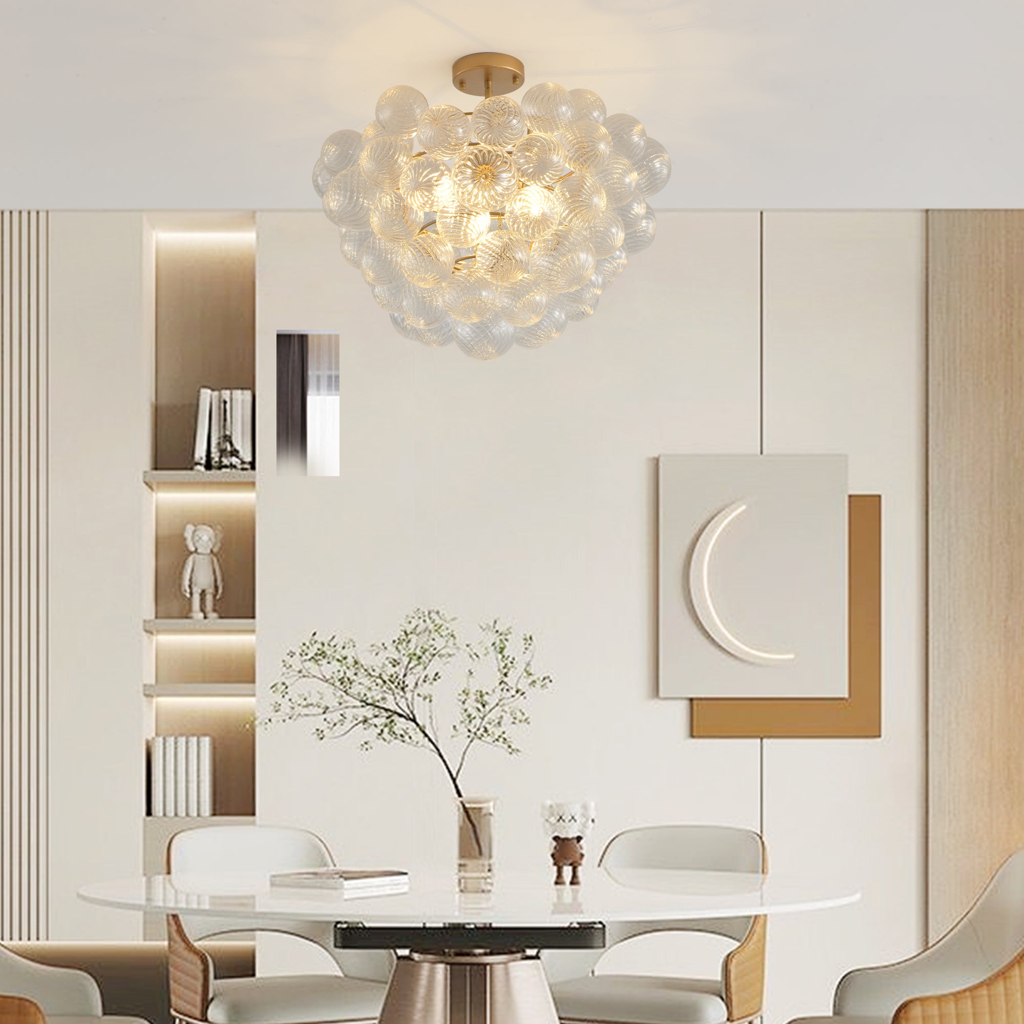 Bubble Ball Swirled Glass Pendant Light