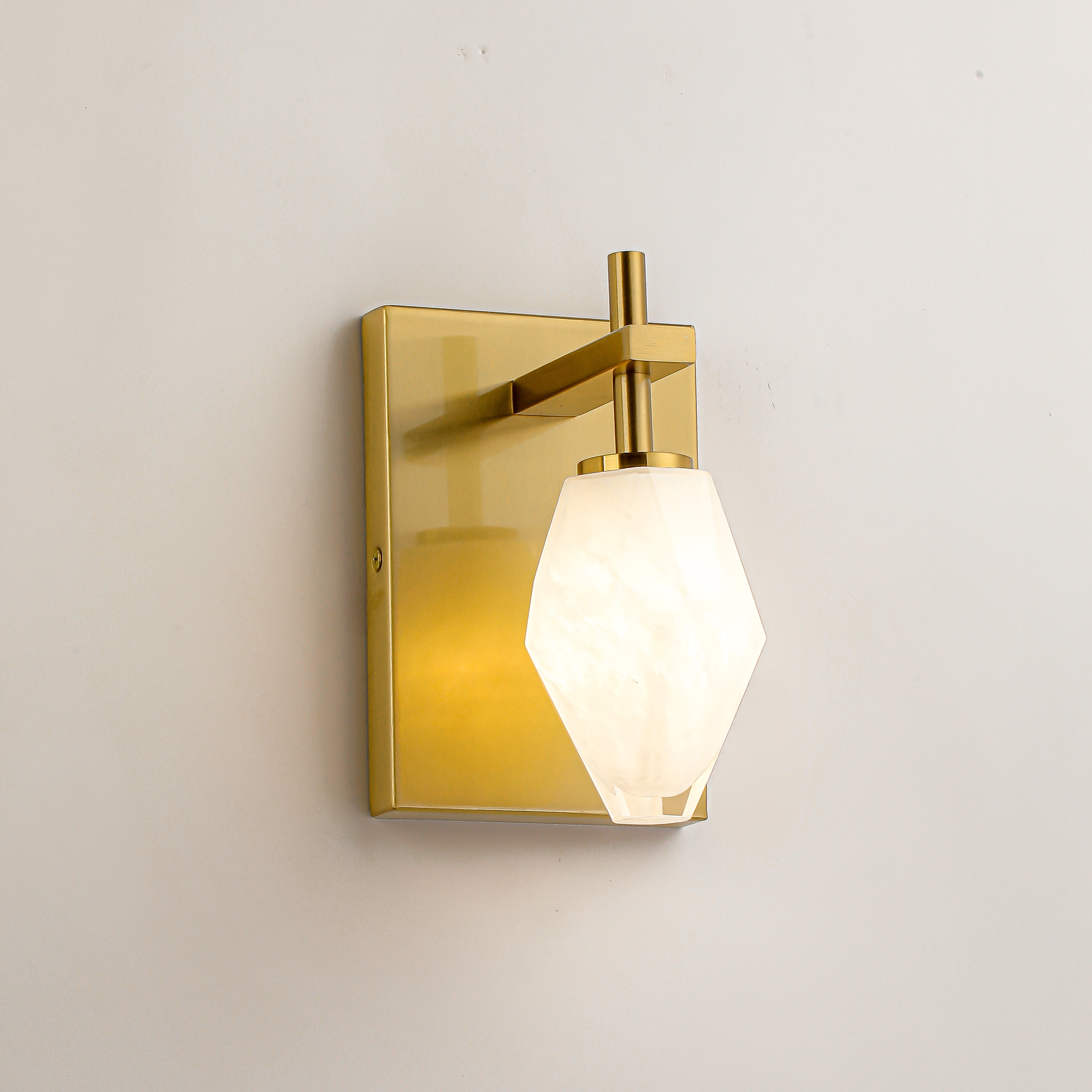 Modern Handmade Glass Wall Light Antique Brass Finish