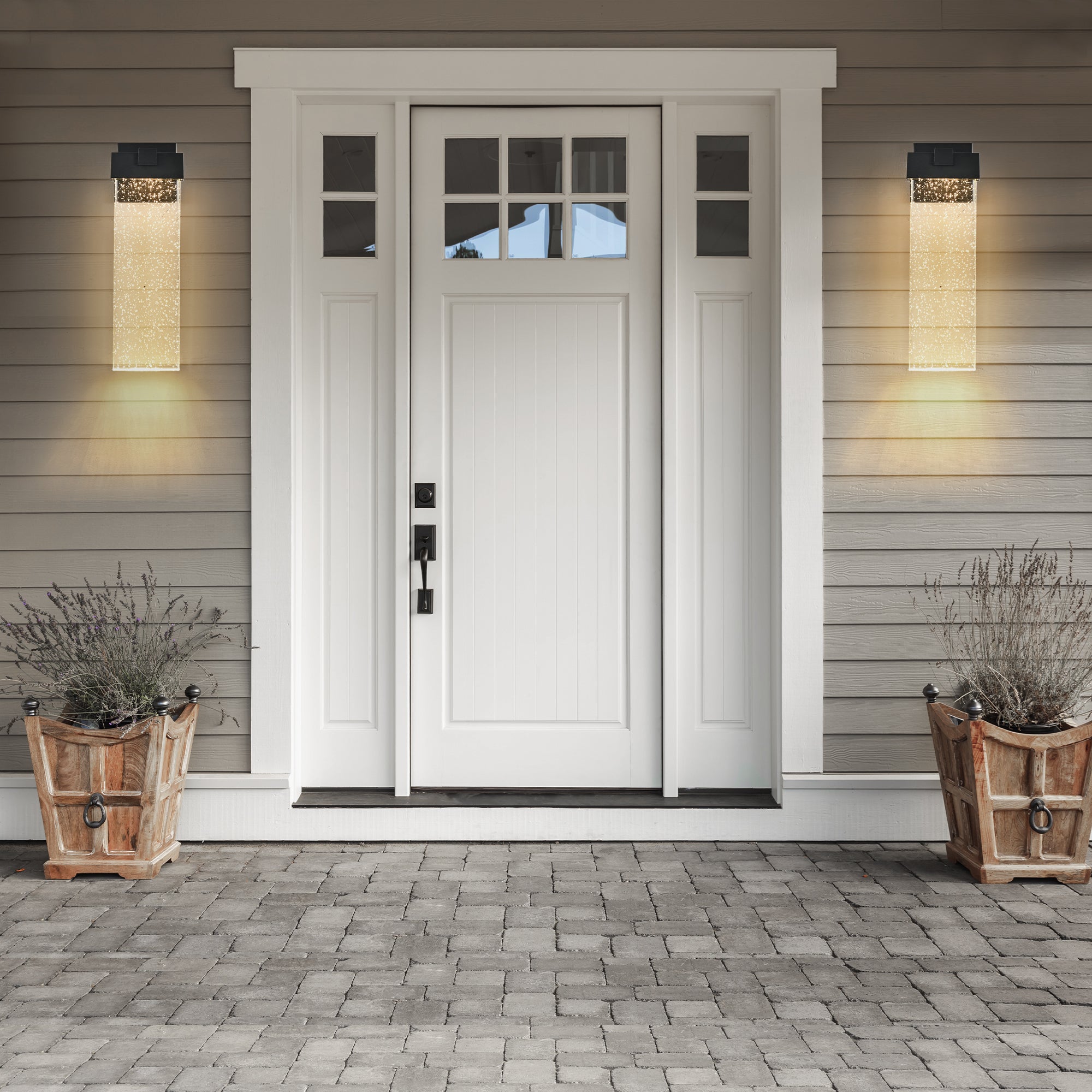 Crystal Outdoor LED Wall Sconce, 2 Packs