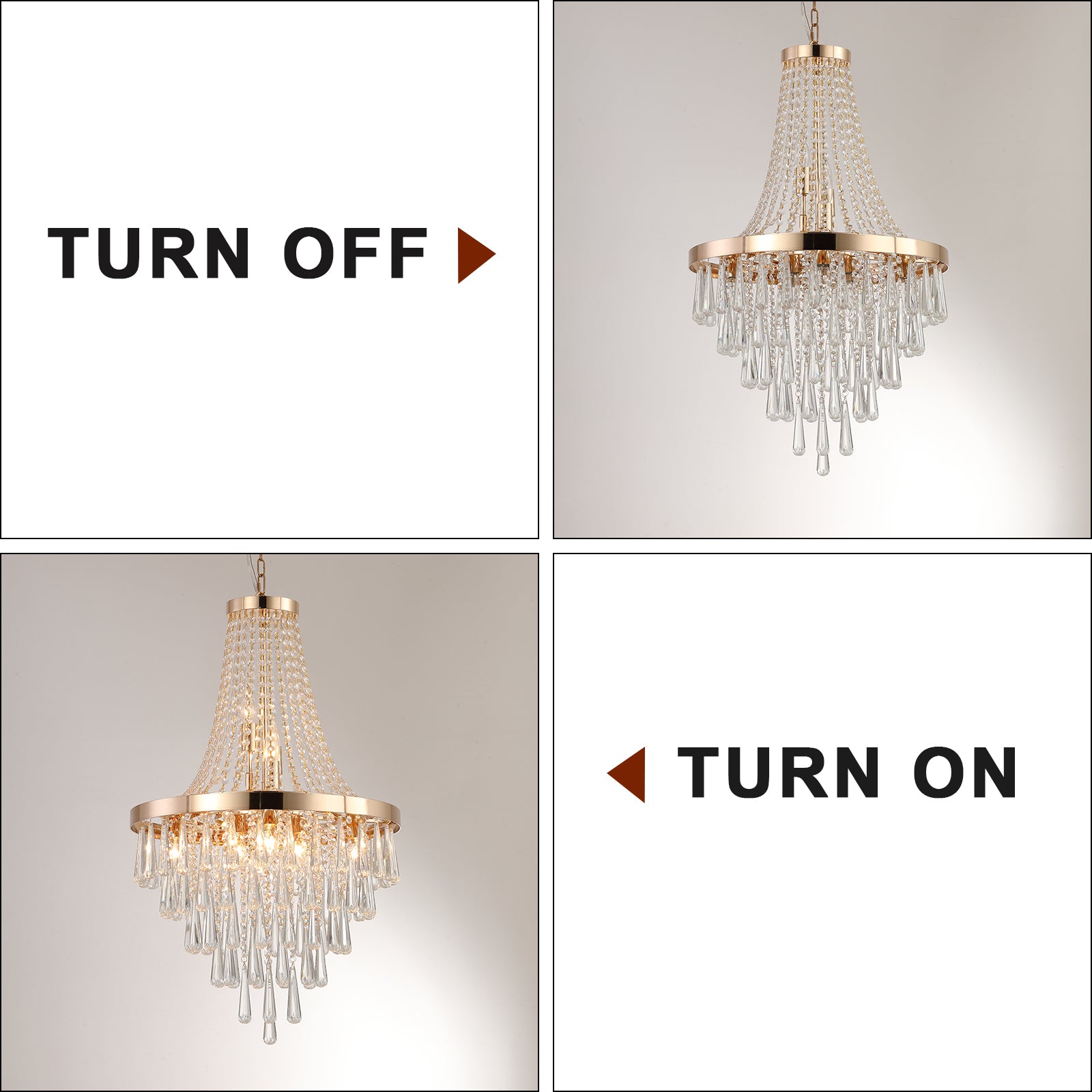 Modern Hanging K9 Crystal Chandelier Light Fixture