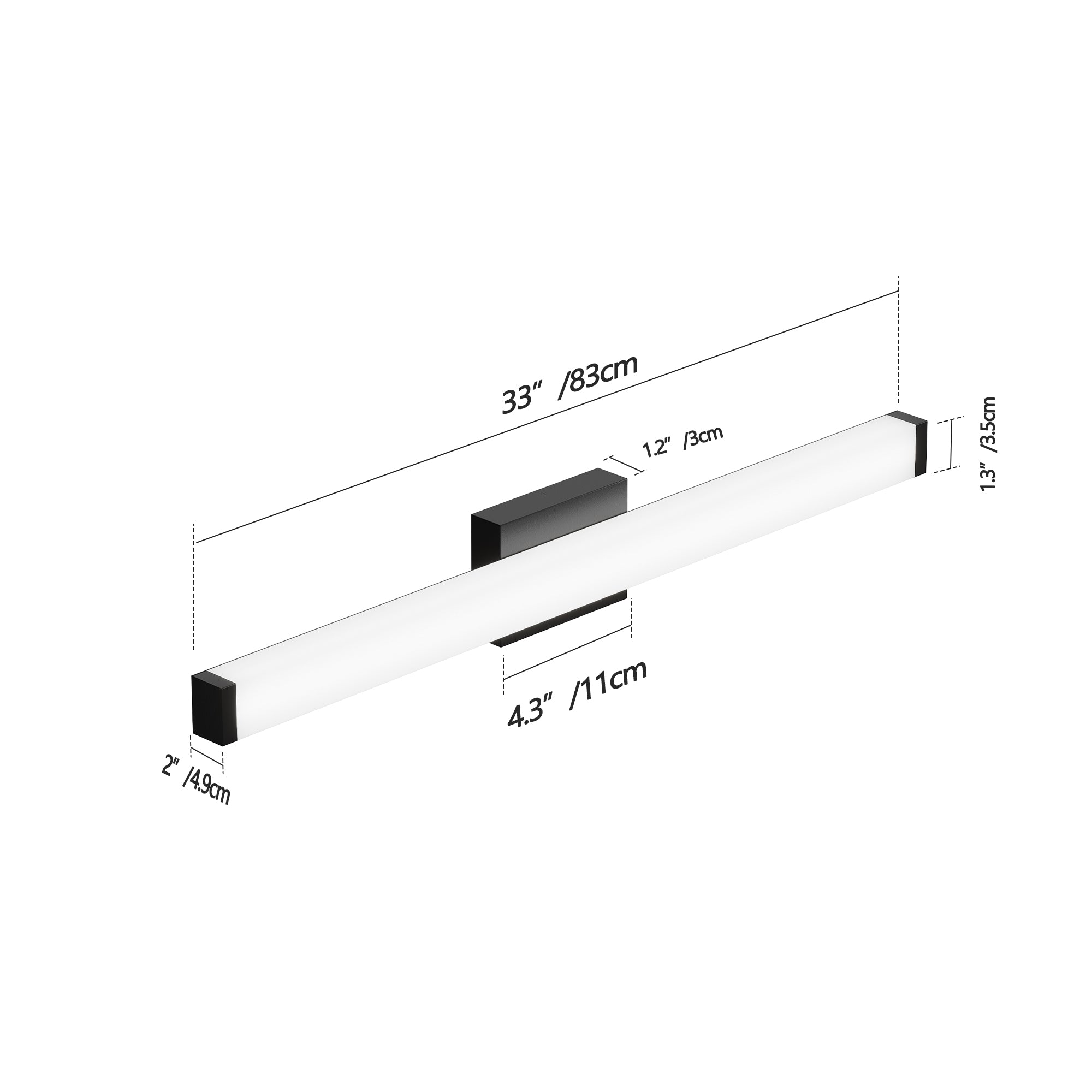 LED Bathroom Vanity Light Brushed Nickel Square