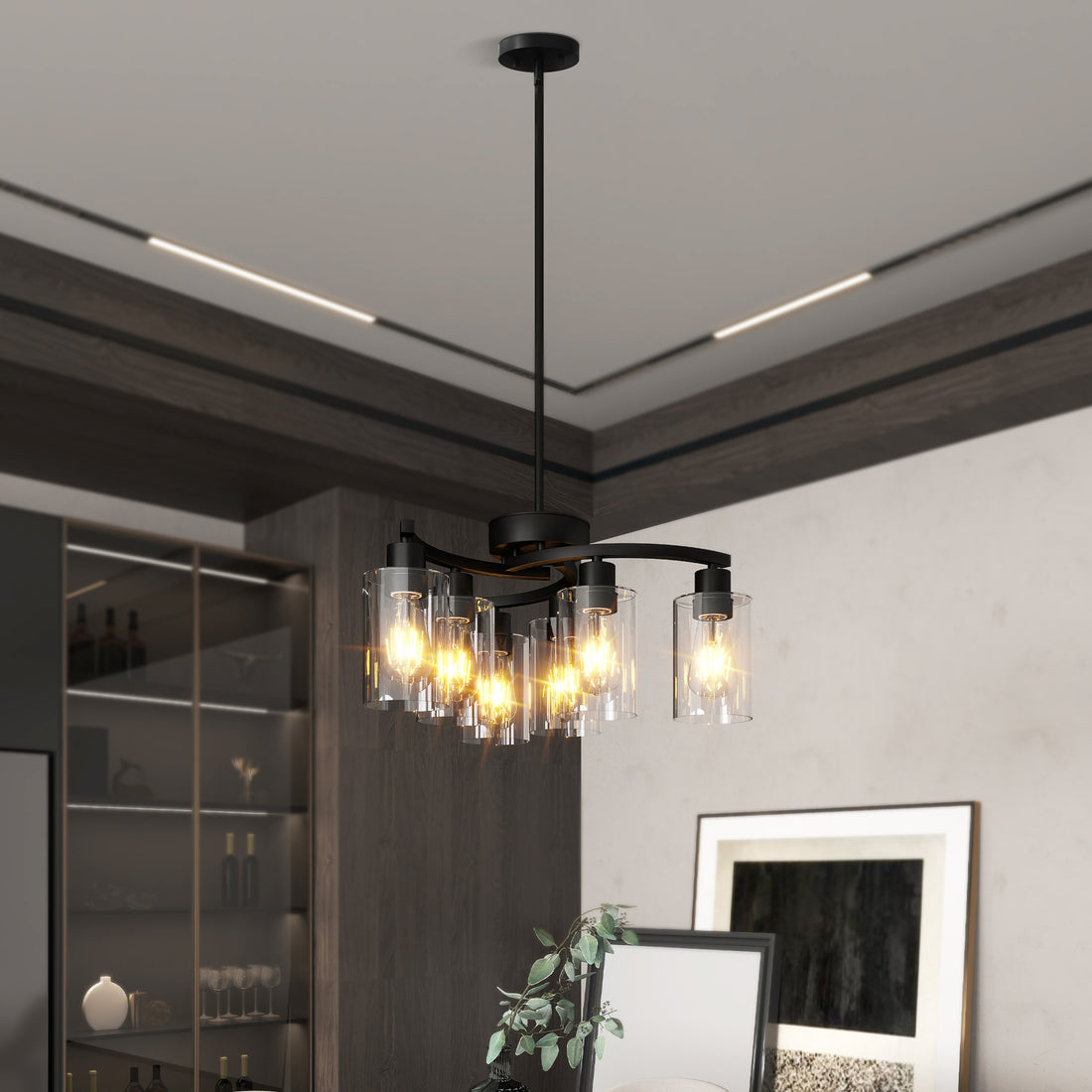 Modern Glass Pendant Light for Dining Room