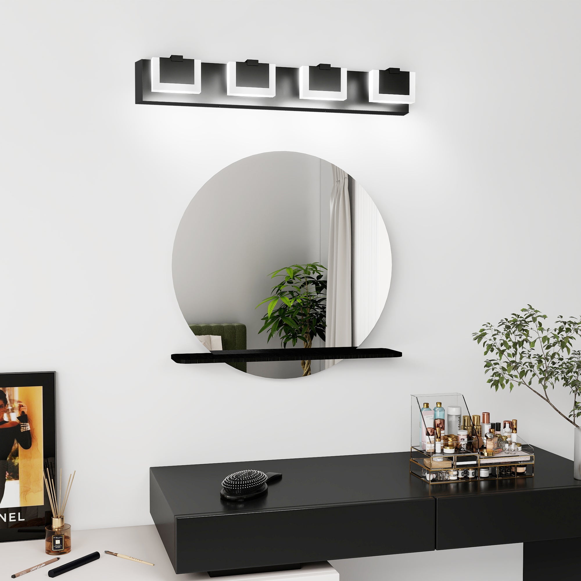 Modern Black Bathroom Wall Lighting Fixtures