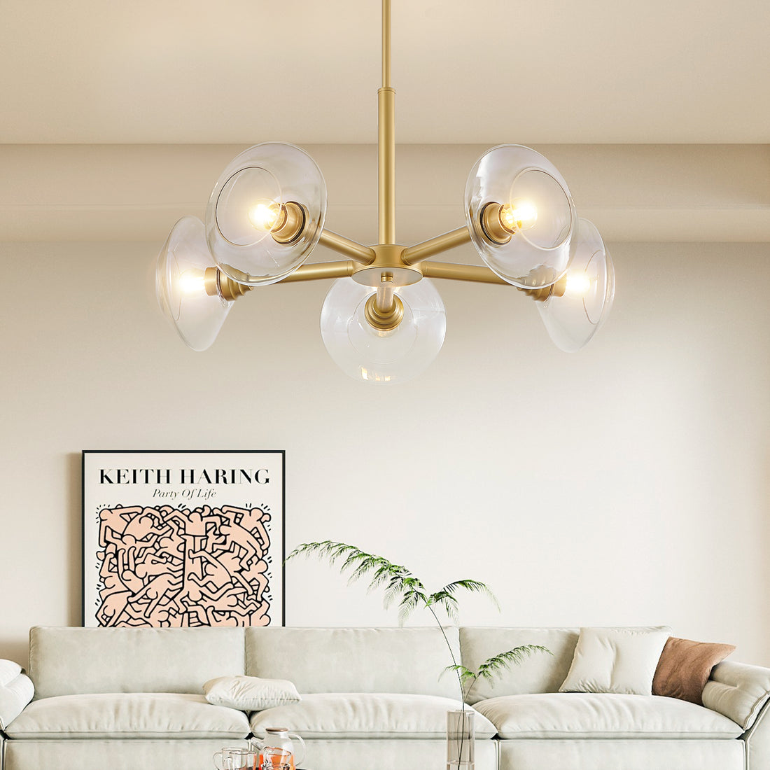 Globe Sputnik Gold Pendant Light