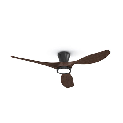 R3 52" Ceiling Fan Light with Walnut Finish Plastic Blades