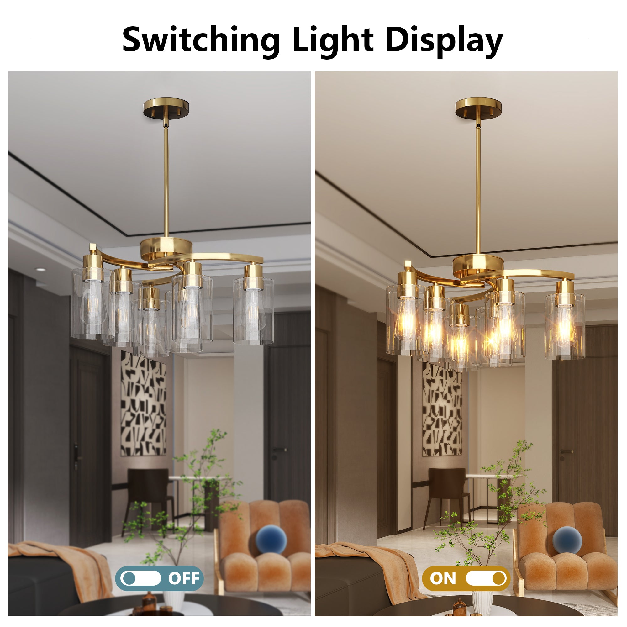 Modern Glass Pendant Light for Dining Room