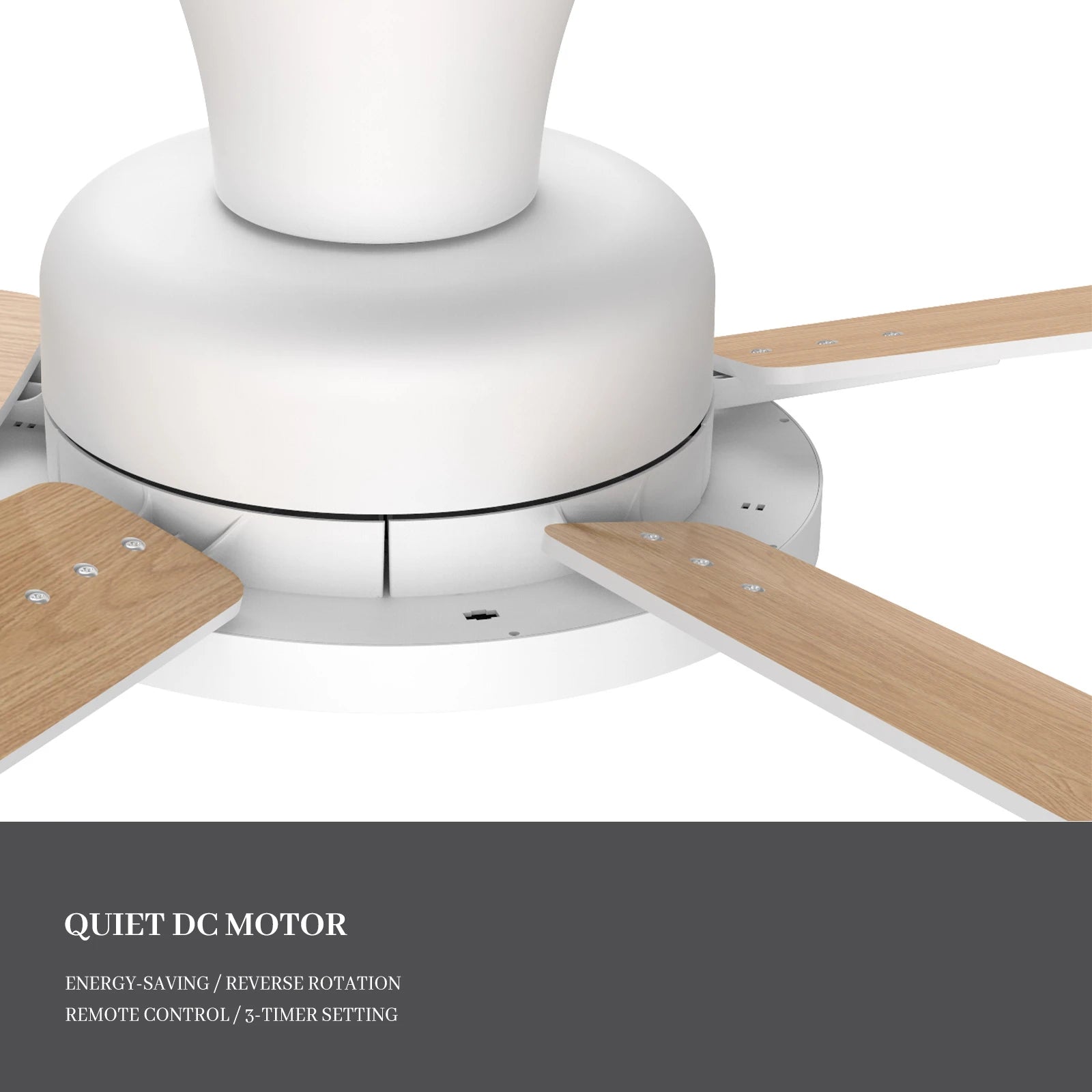 52 inch Indoor Ceiling Fan with LED Light, Stepless 3 CCT