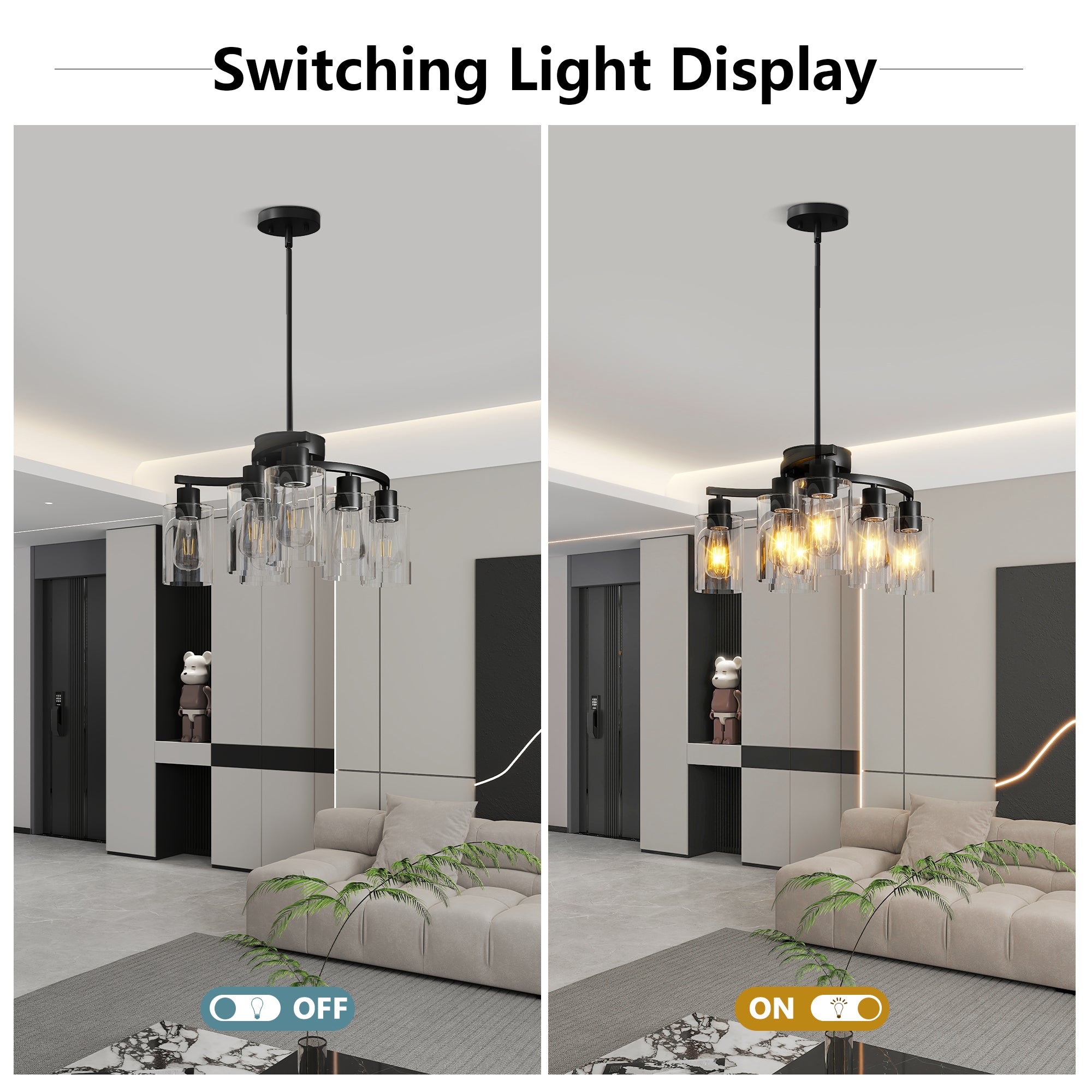 Modern Glass Pendant Light for Dining Room