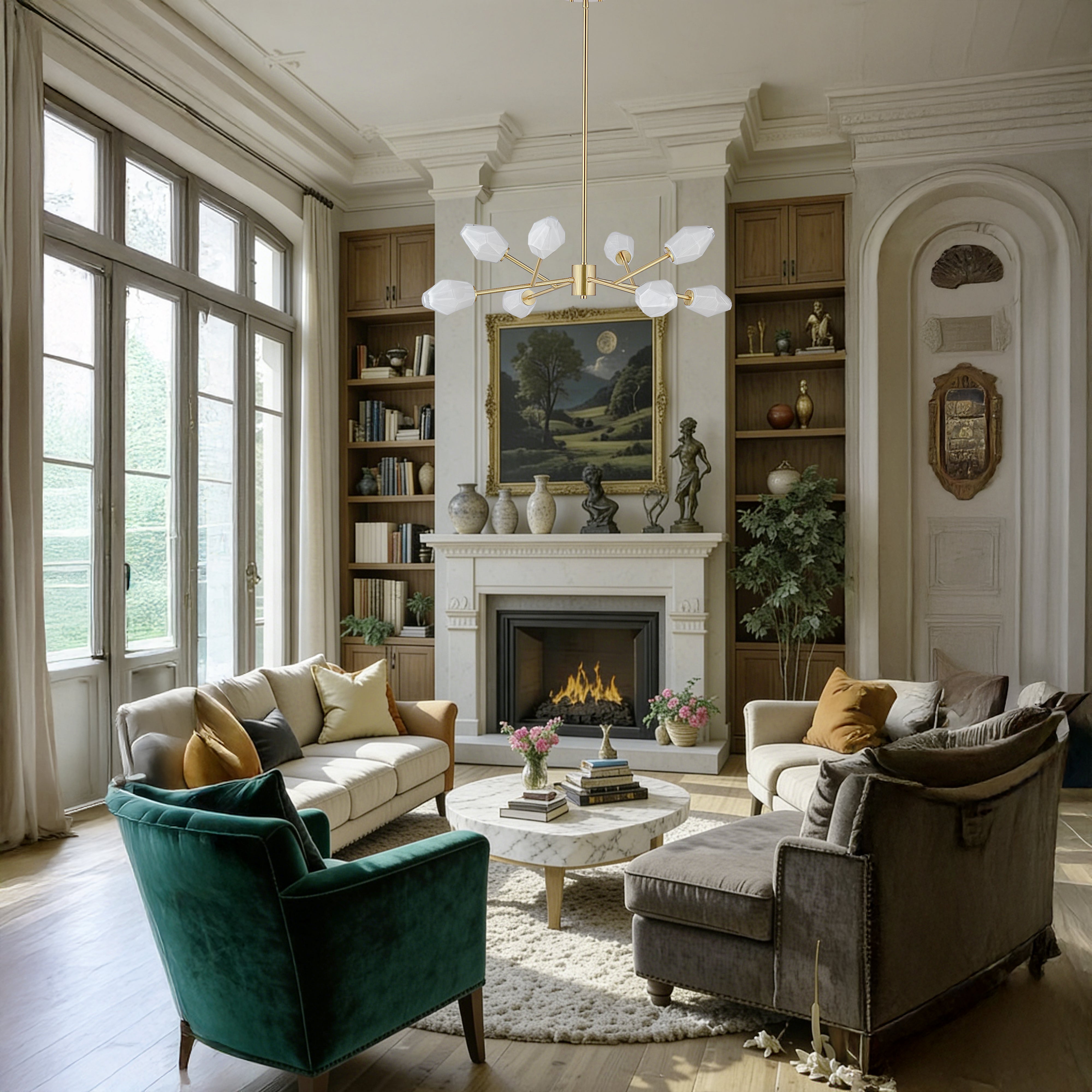 Bronze Handmade Glass Chandeliers
